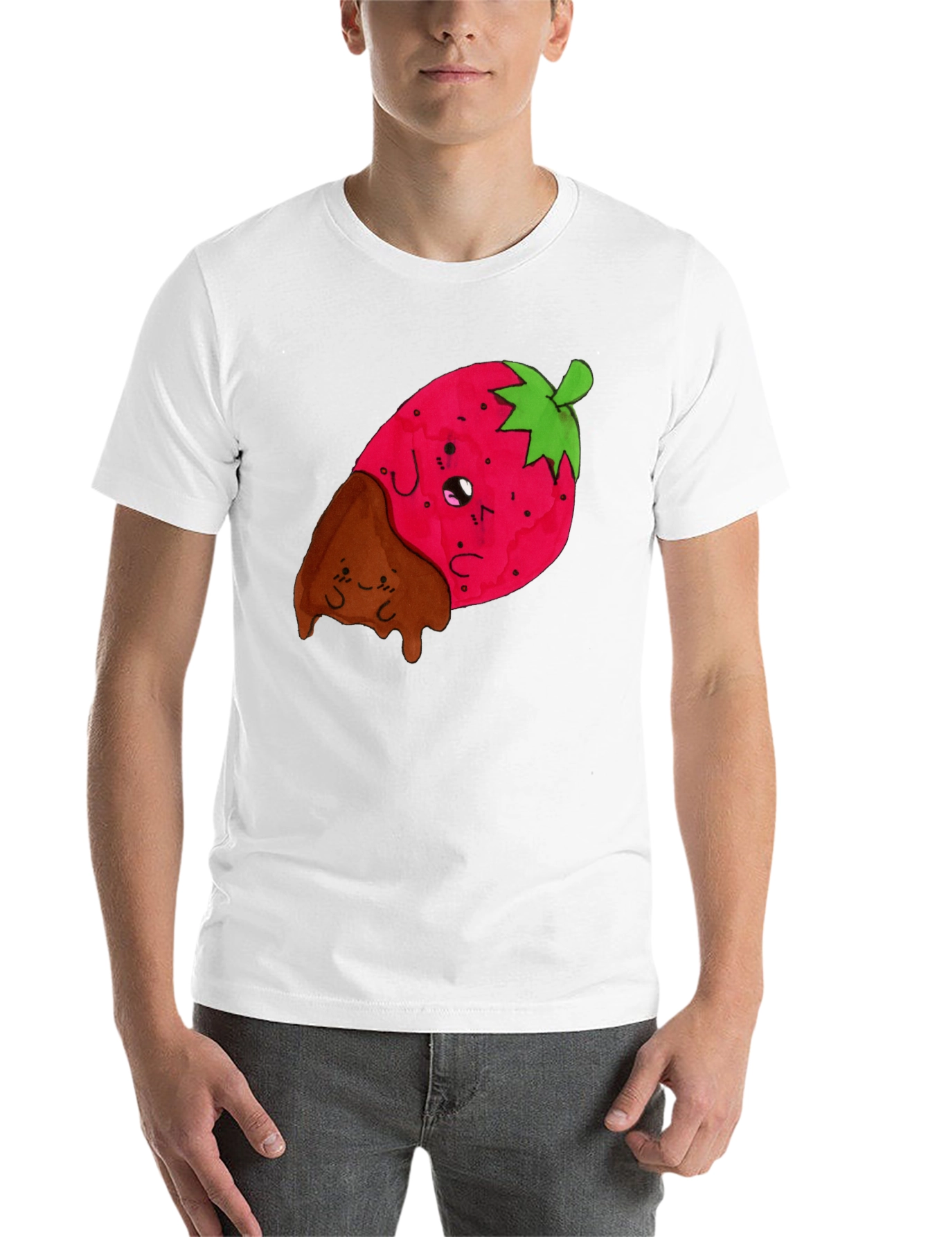 Black Strawberry Dipped in Chocolate Graphic Tee view 14