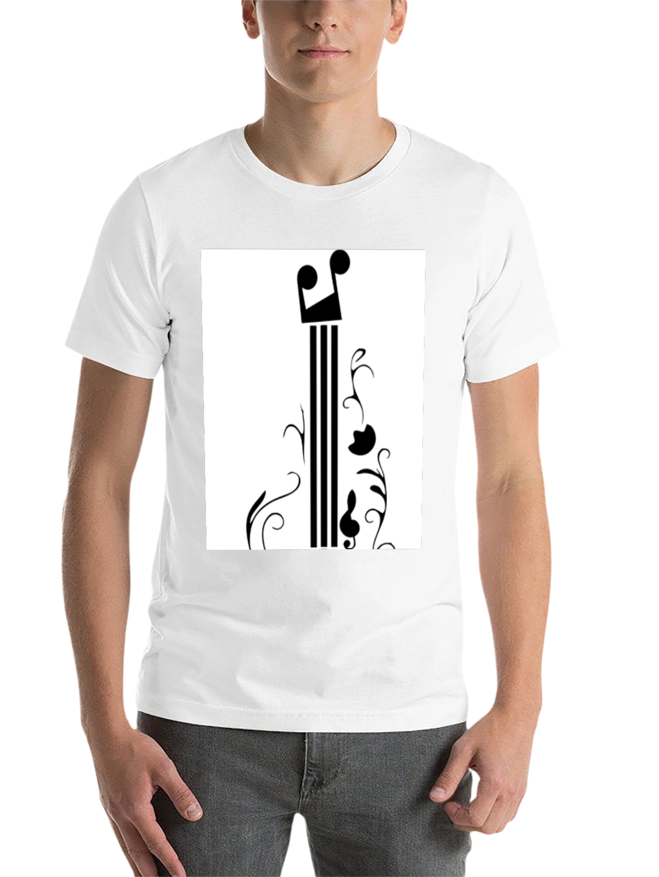 Black Music Note Graphic Black T-Shirt view 14
