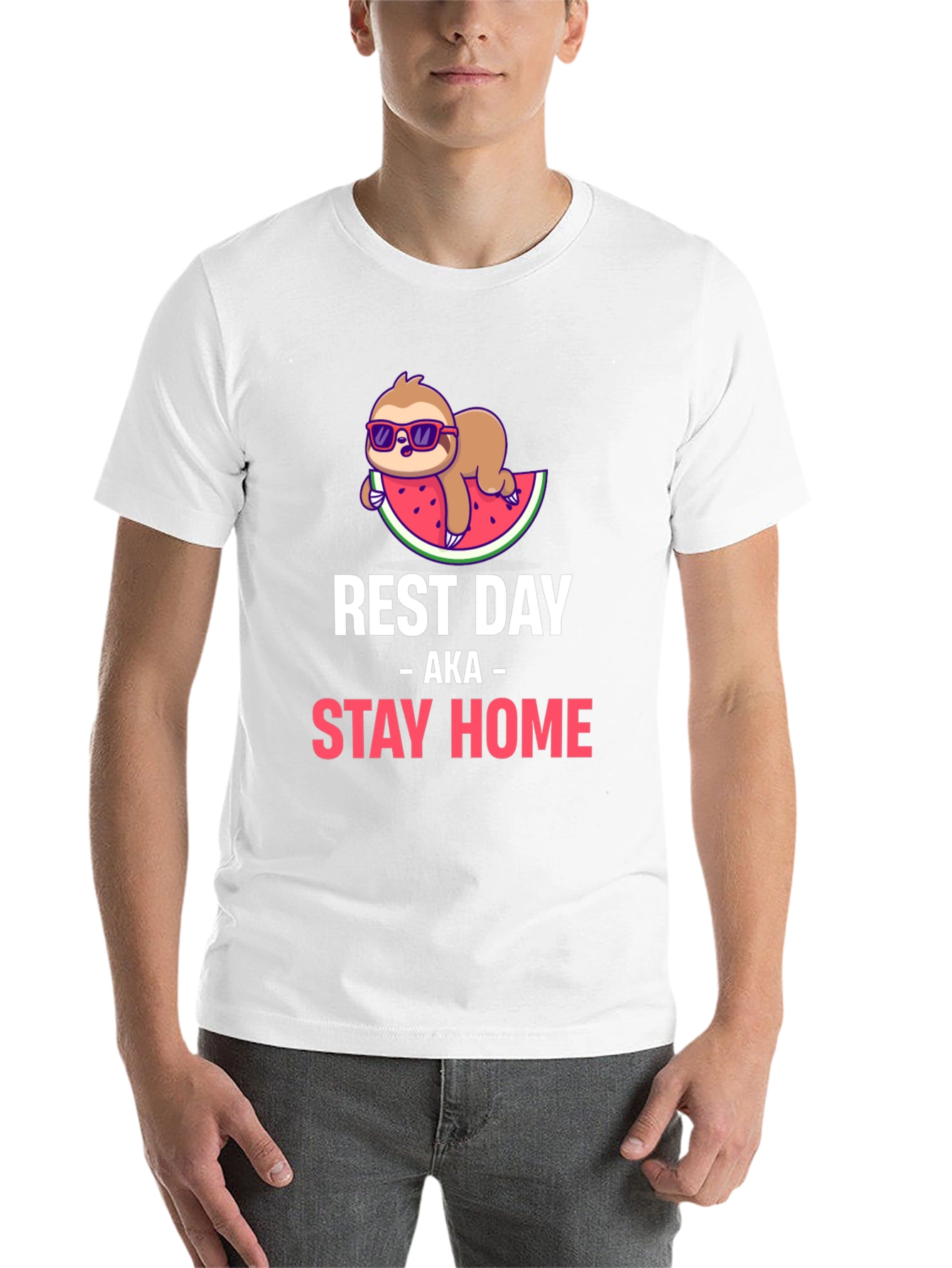 Black Rest Day Sloth T-Shirt - Stay Home & Relax! view 14