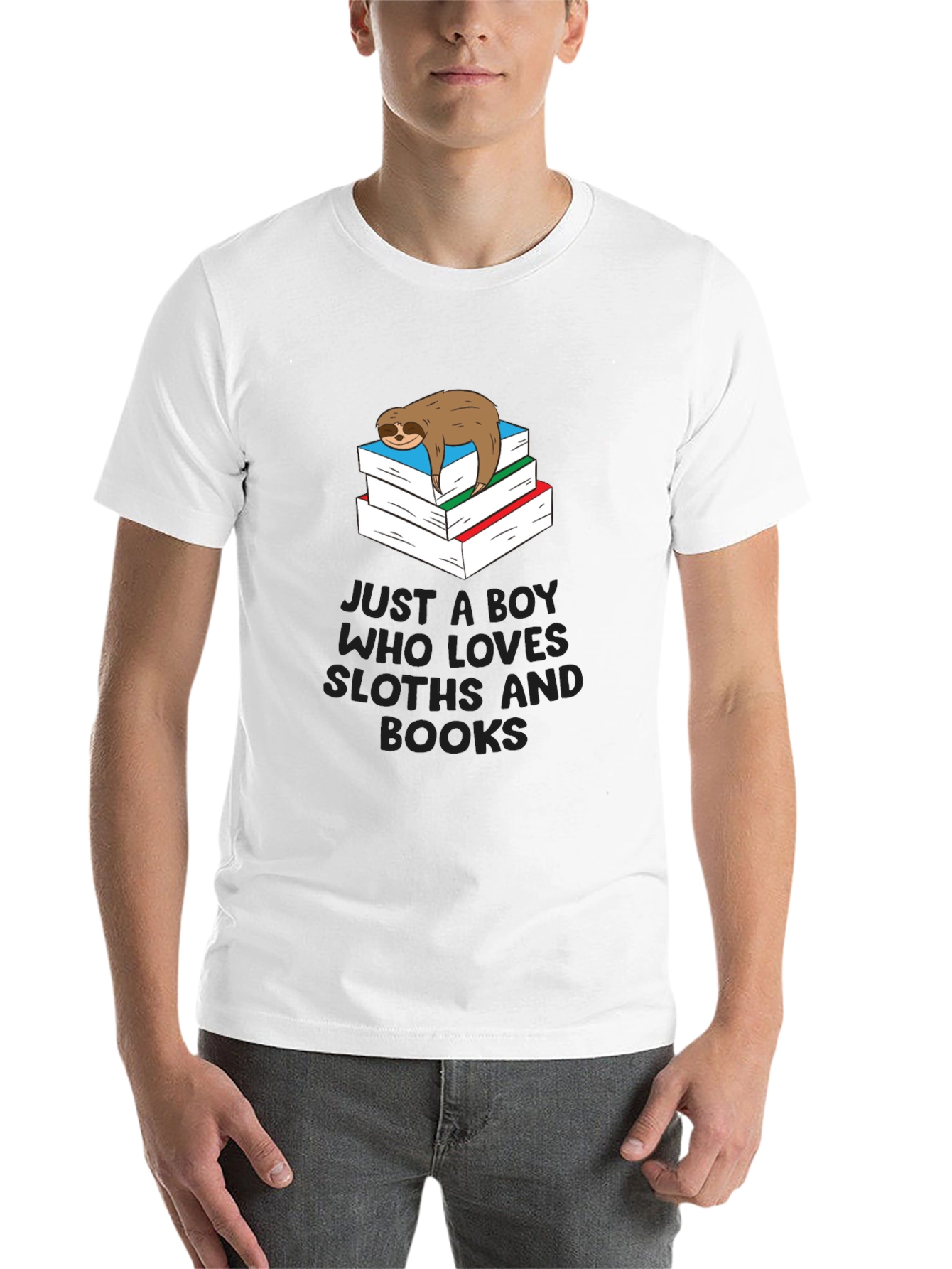 Black Sloth & Books Graphic T-Shirt - Comfy Casual Tee view 14
