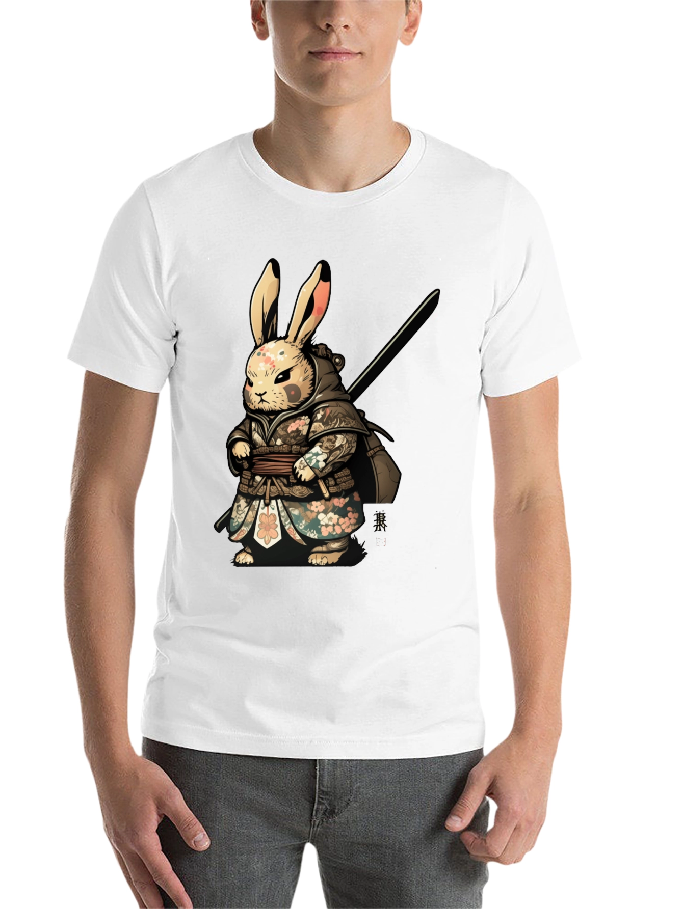 Black Samurai Rabbit Graphic Tee - Unique Design view 14
