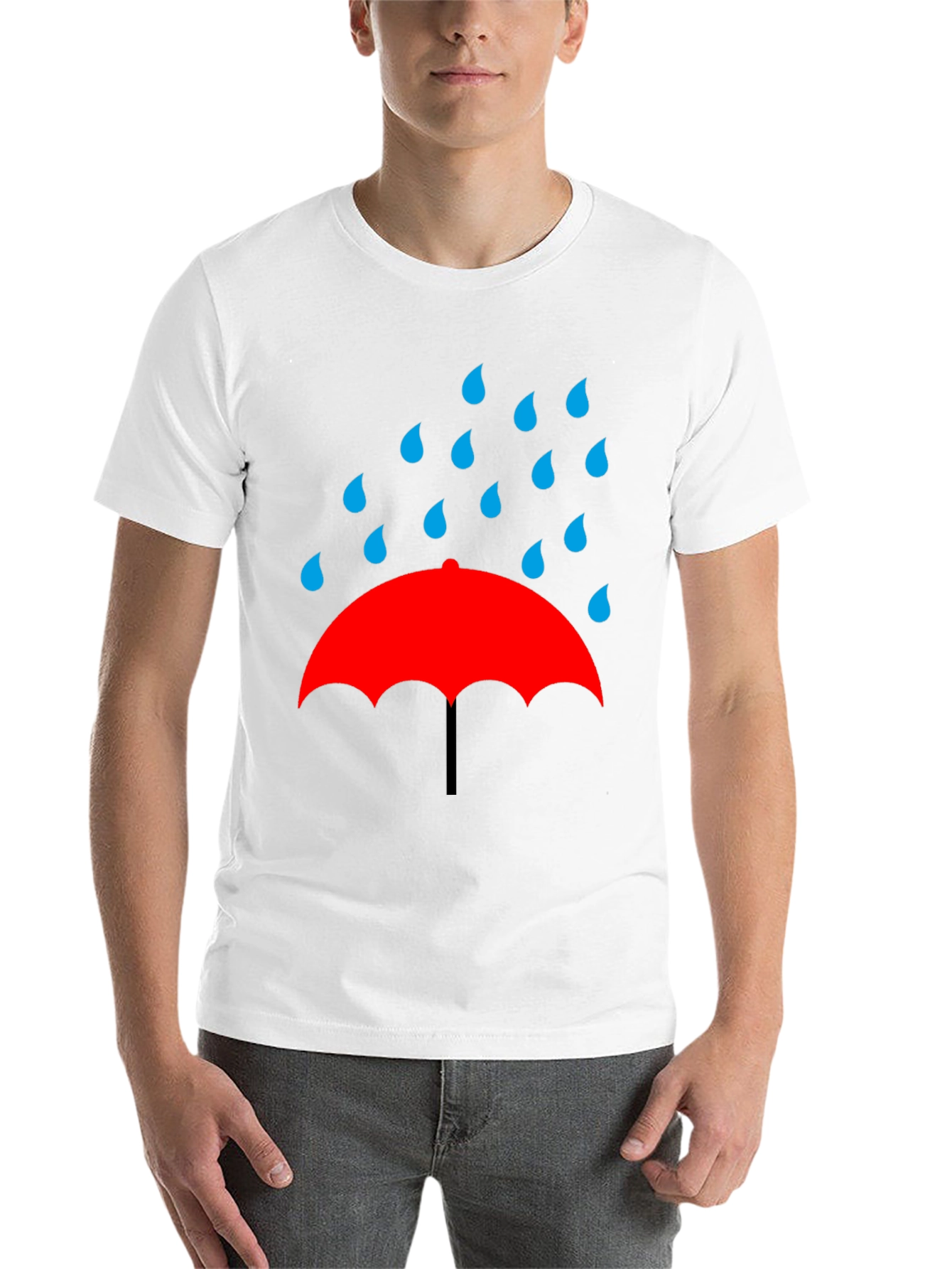 Black Rainy Day Umbrella Graphic Tee - Black T-Shirt view 14