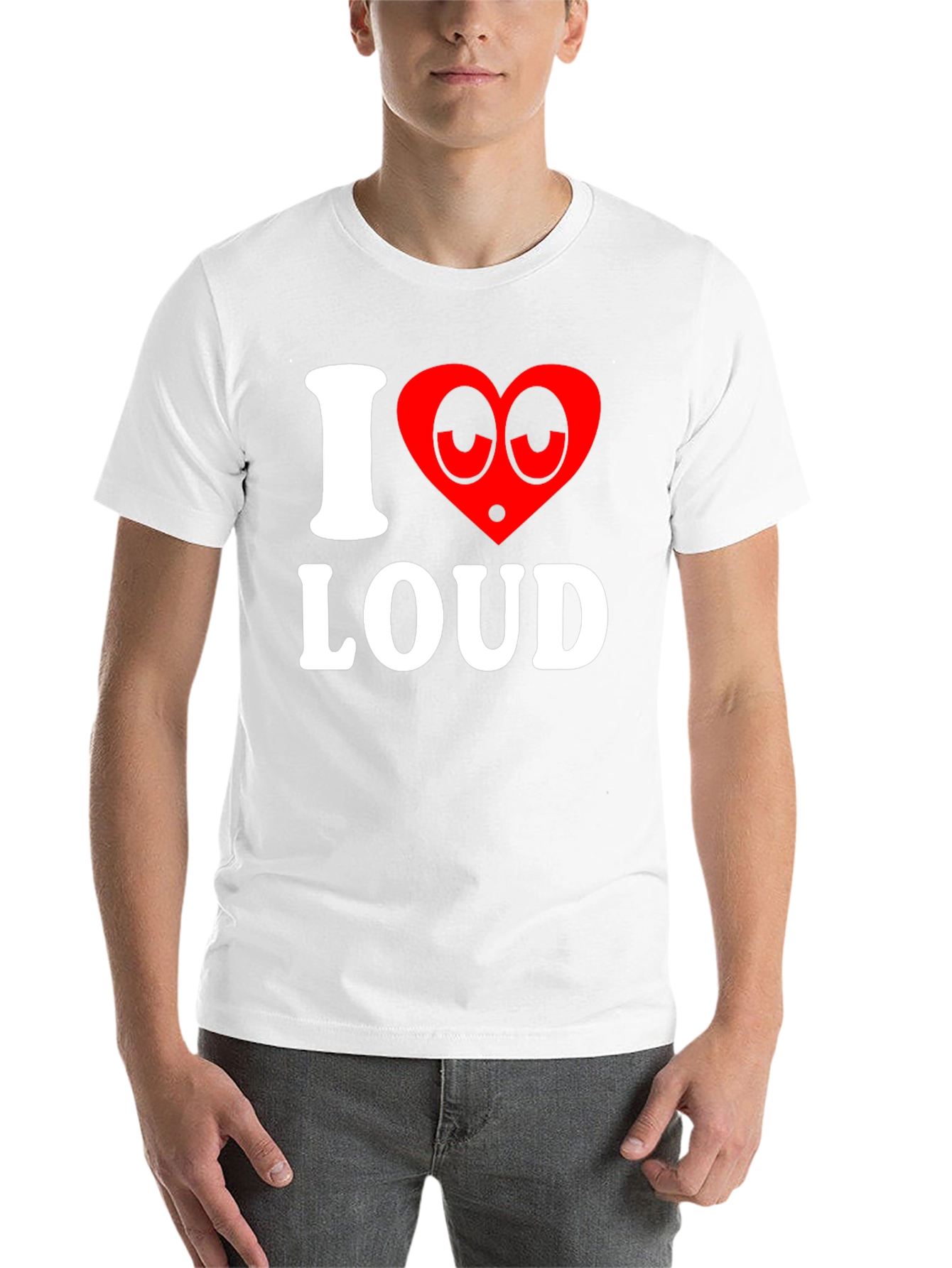 Black I Heart Loud Funny Graphic Tee - Black Cotton T-Shirt view 14