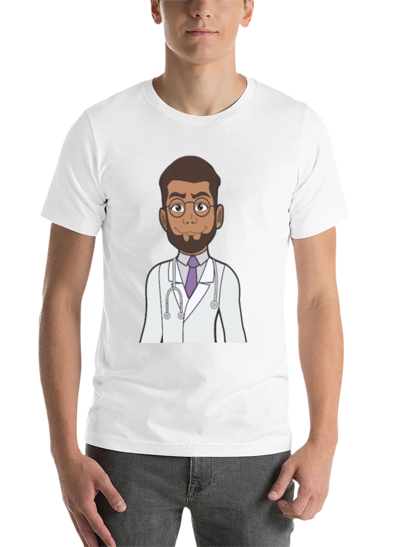 Black Doctor Cartoon Graphic T-Shirt view 14