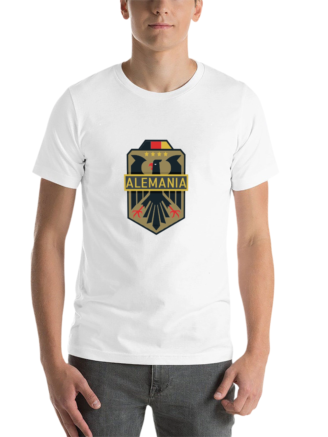 Black Alemania Eagle Crest Graphic Tee - Black view 14