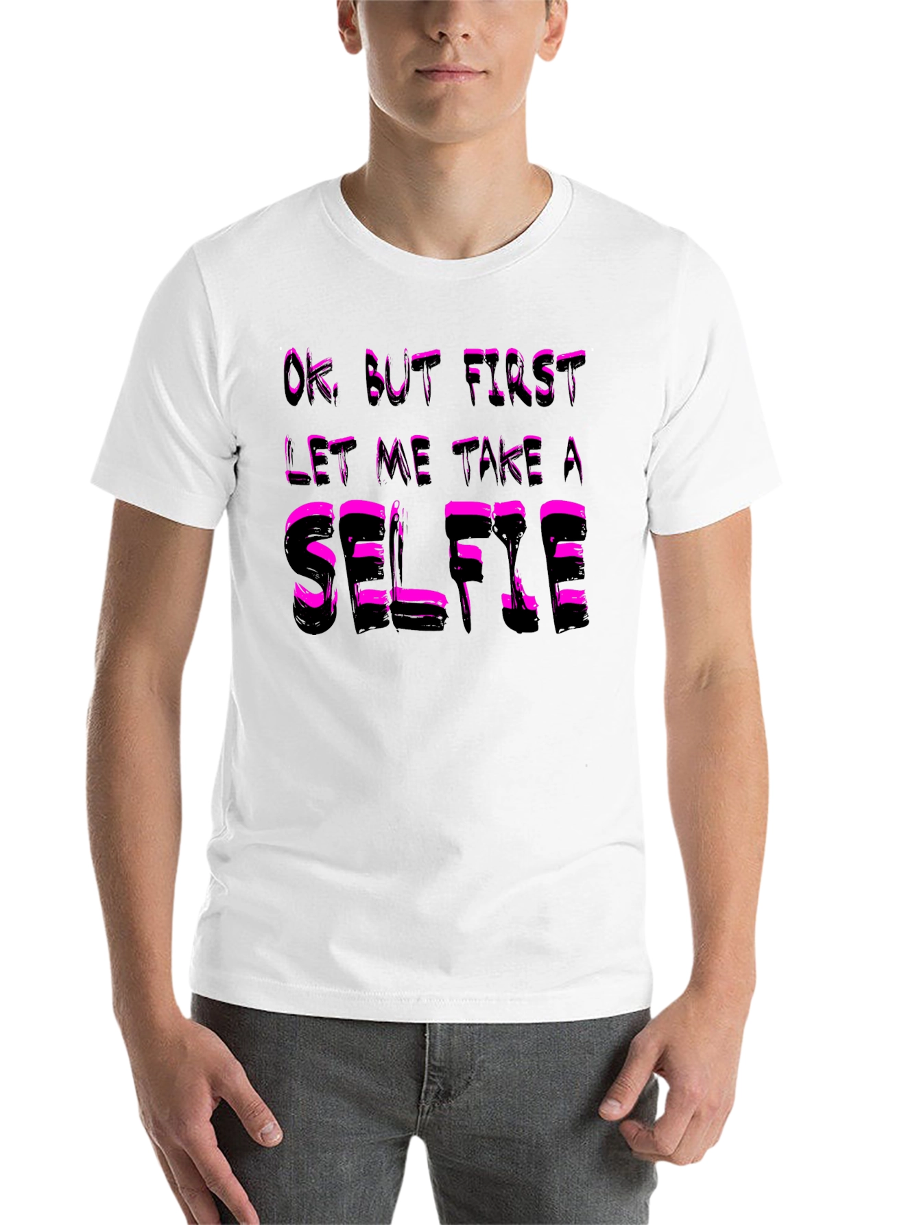 Black Selfie T-Shirt - Funny Black Cotton Tee view 14