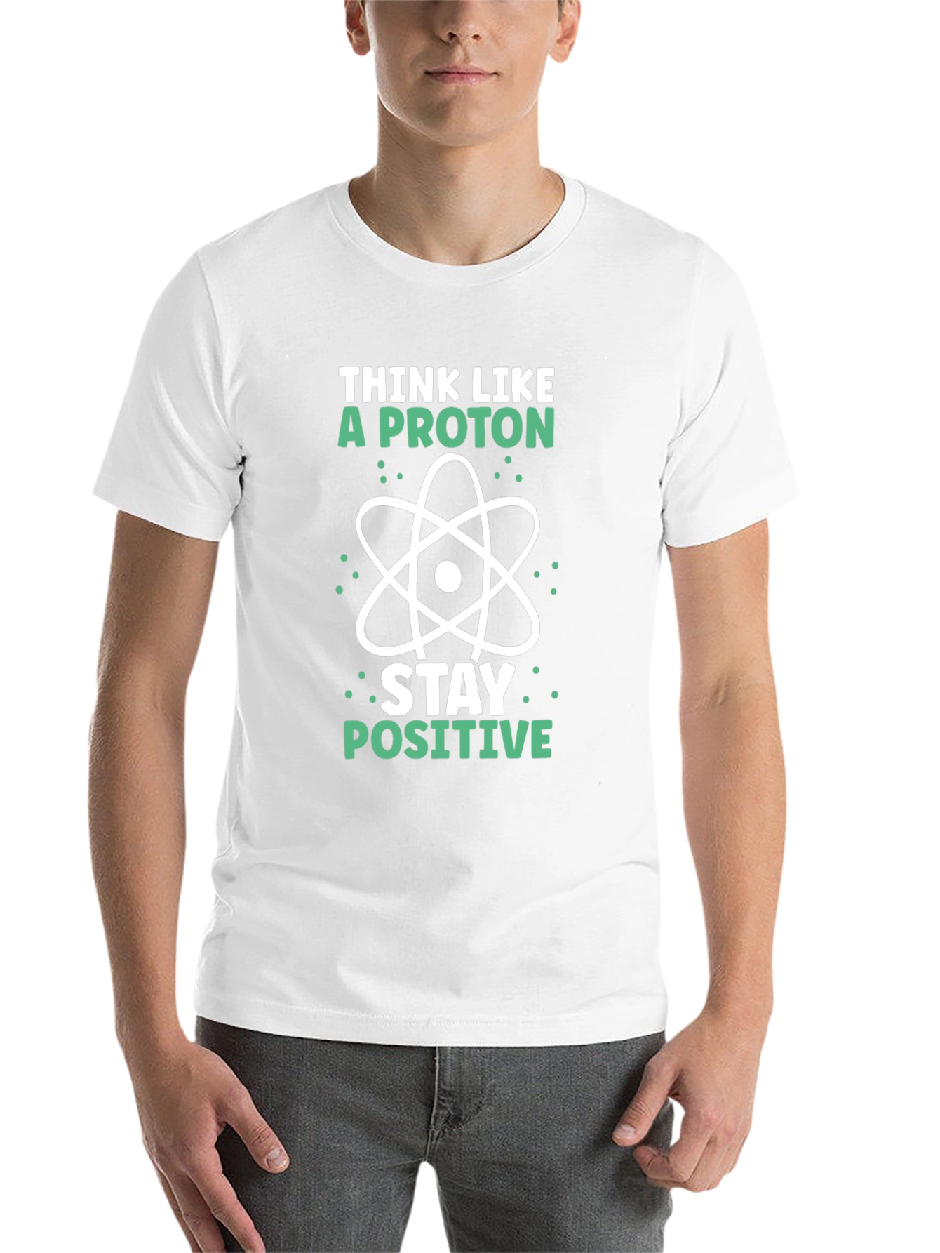 Black Think Like A Proton - Science T-Shirt view 14