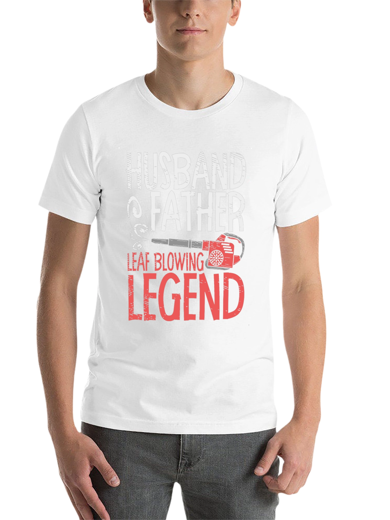 Black Husband Father Leaf Blowing Legend T-Shirt view 14