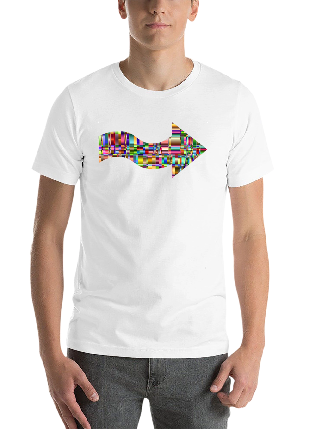 Black Abstract Arrow T-Shirt - Modern Graphic Tee view 14
