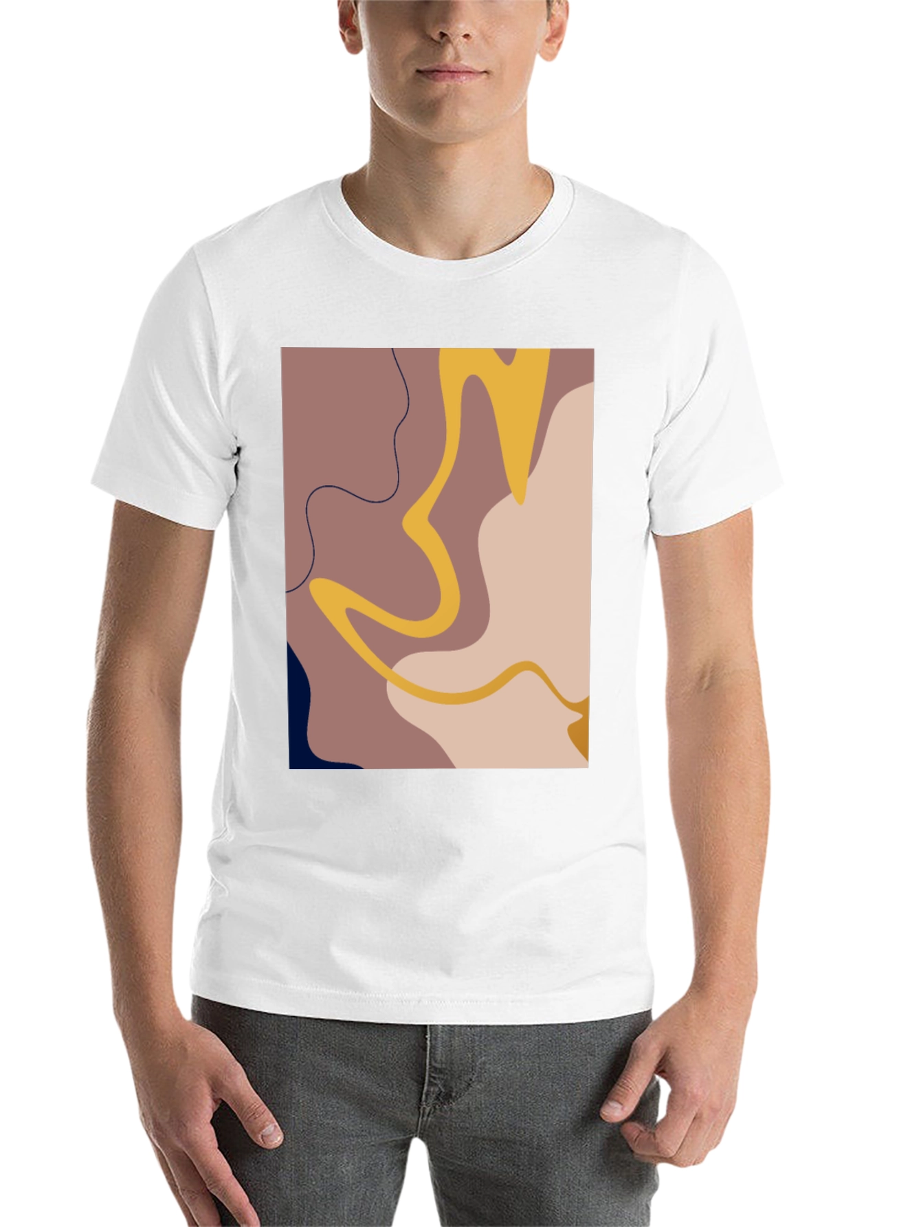 Black Abstract Graphic Print T-Shirt - Modern Art Tee view 14