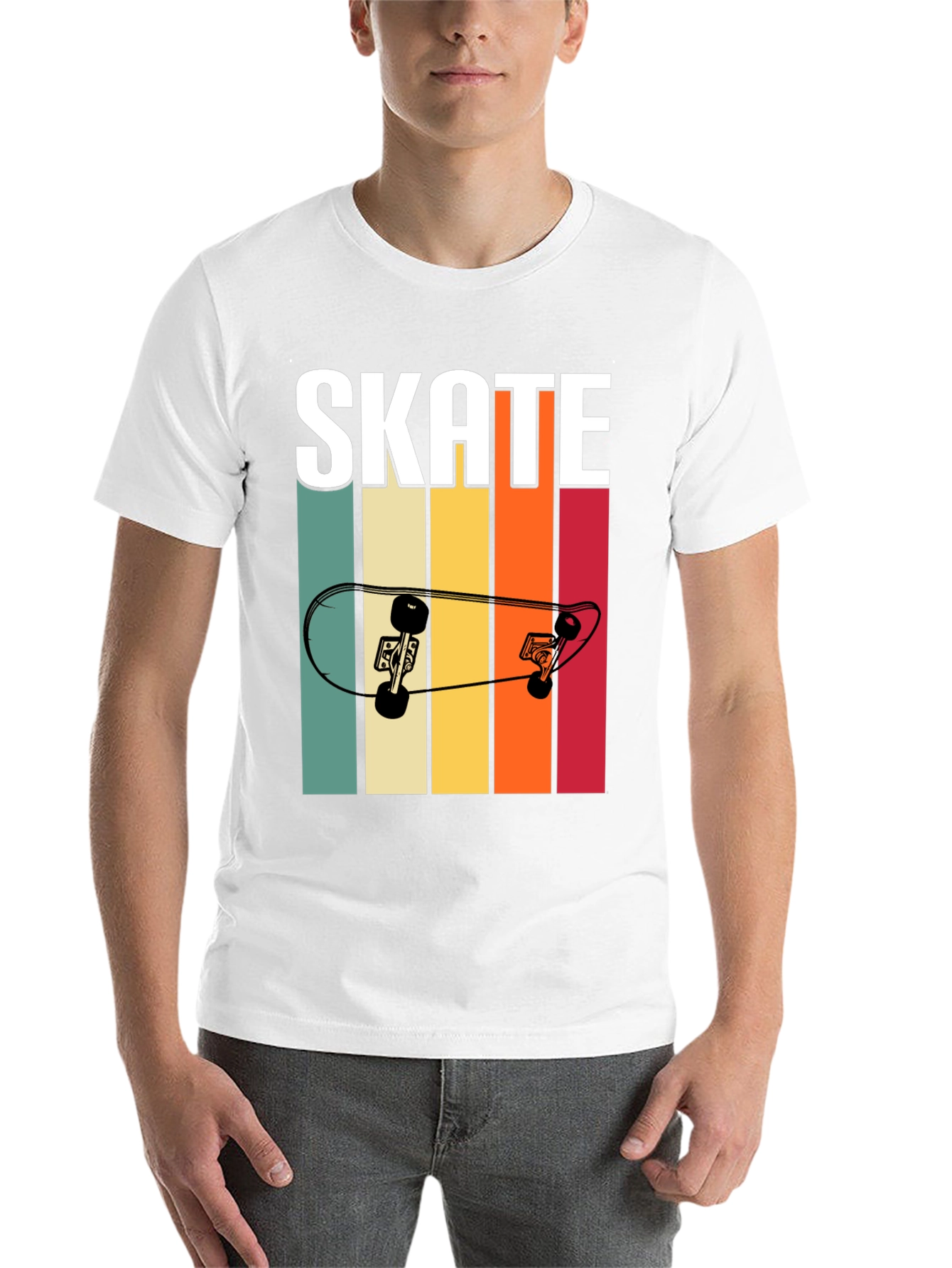 Black Retro Skate T-Shirt - Cool Skateboard Design view 14