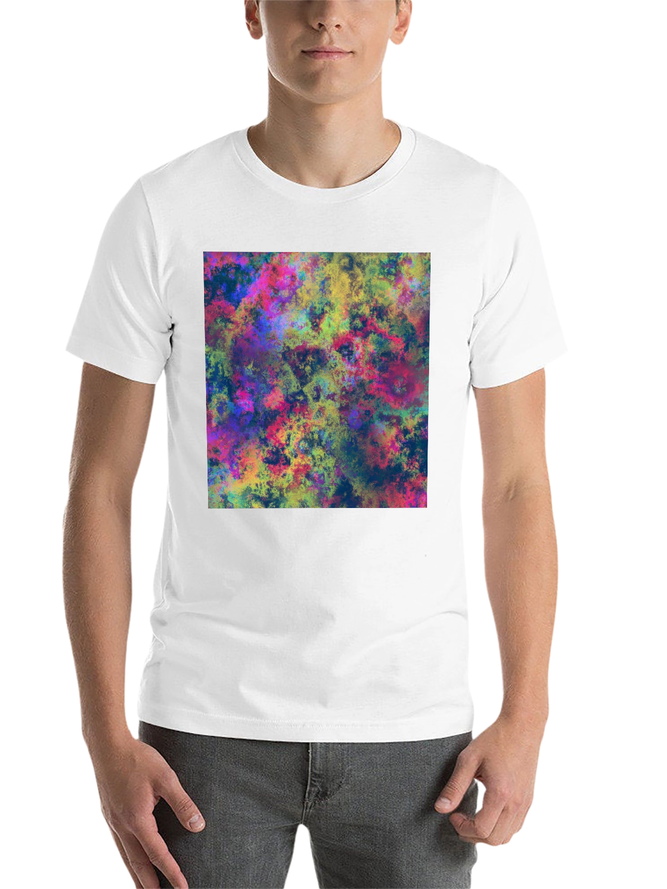 Black Abstract Art Print Black T-Shirt view 14