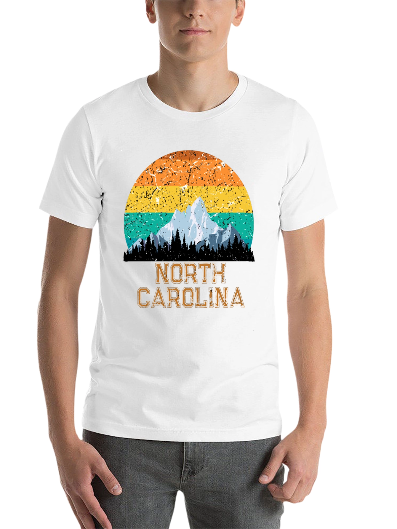 Black North Carolina Mountain Graphic T-Shirt view 14