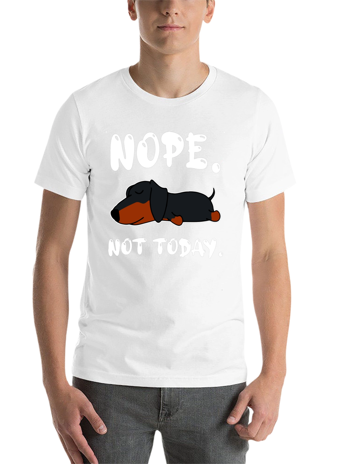 Black Nope. Not Today. Dachshund T-Shirt view 14