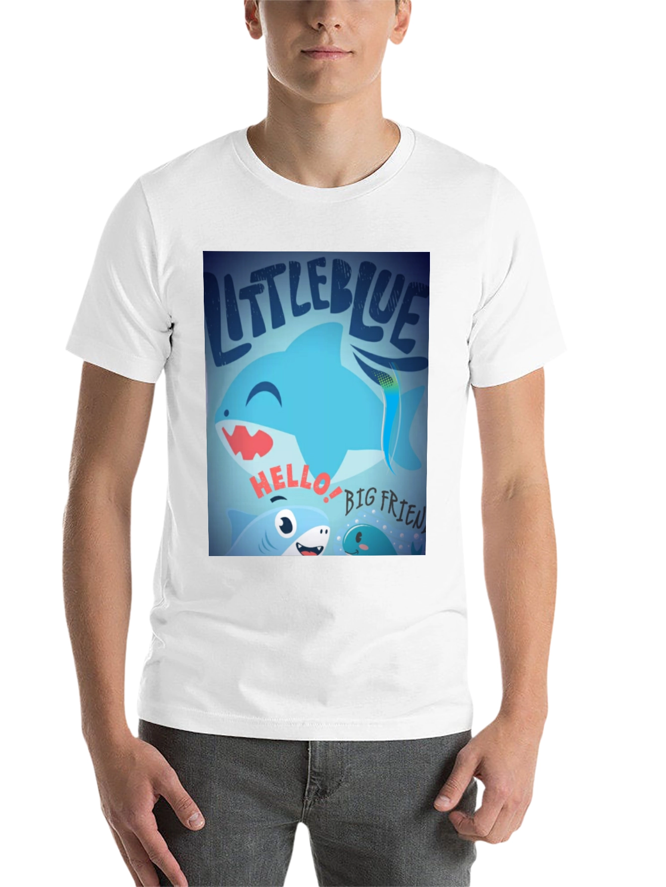 Black Little Blue Shark Graphic Tee - Fun, Casual Style view 14