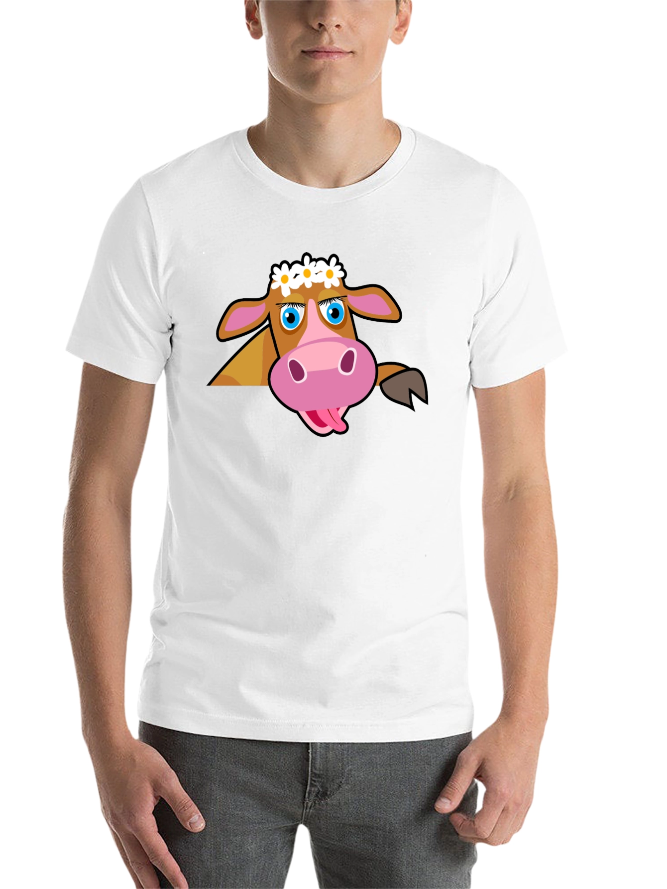 Black Cartoon Cow T-Shirt: Fun Graphic Tee view 14