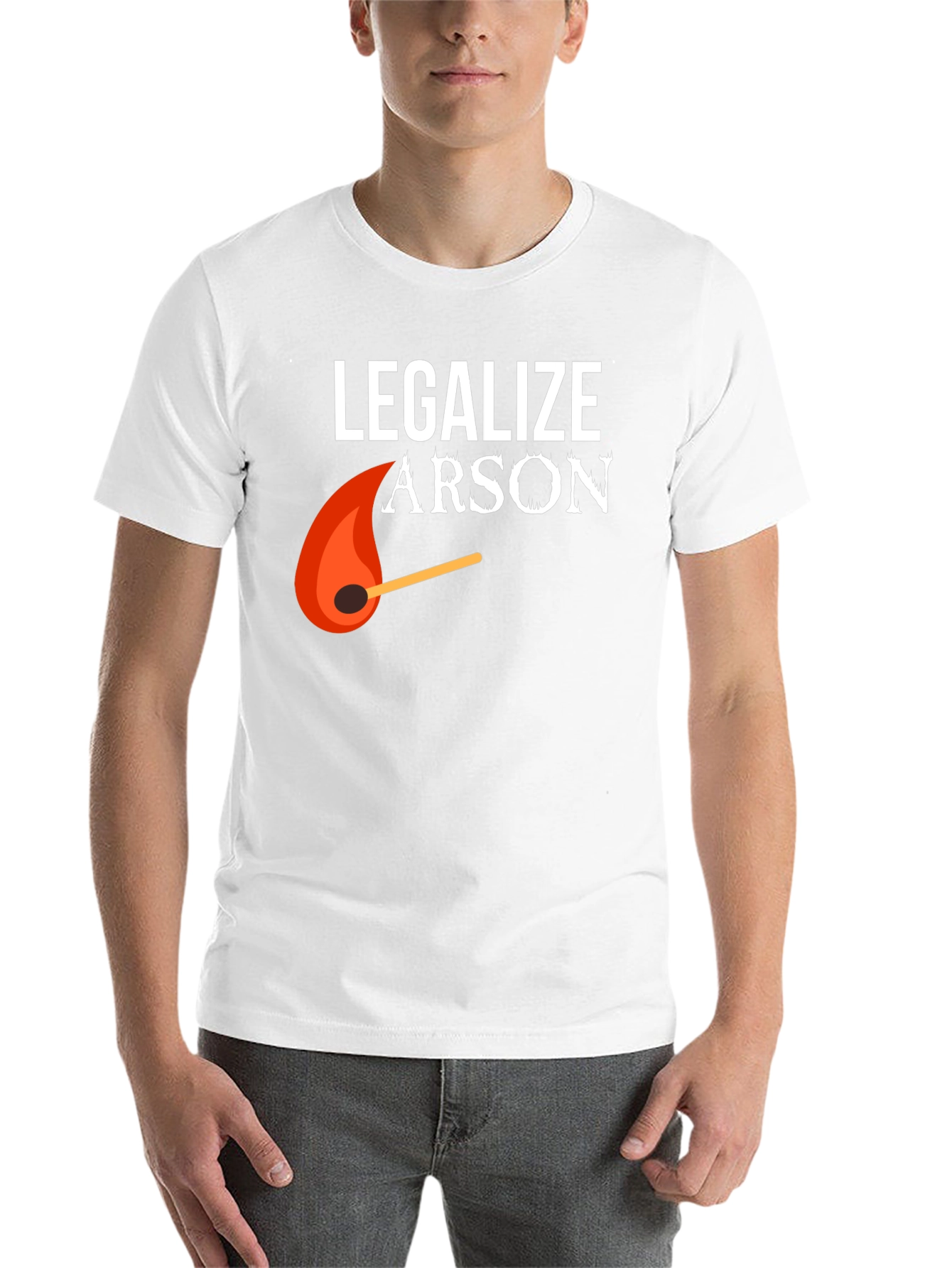 Black Legalize Arson Graphic Tee - Funny Fire Starter Shirt view 14