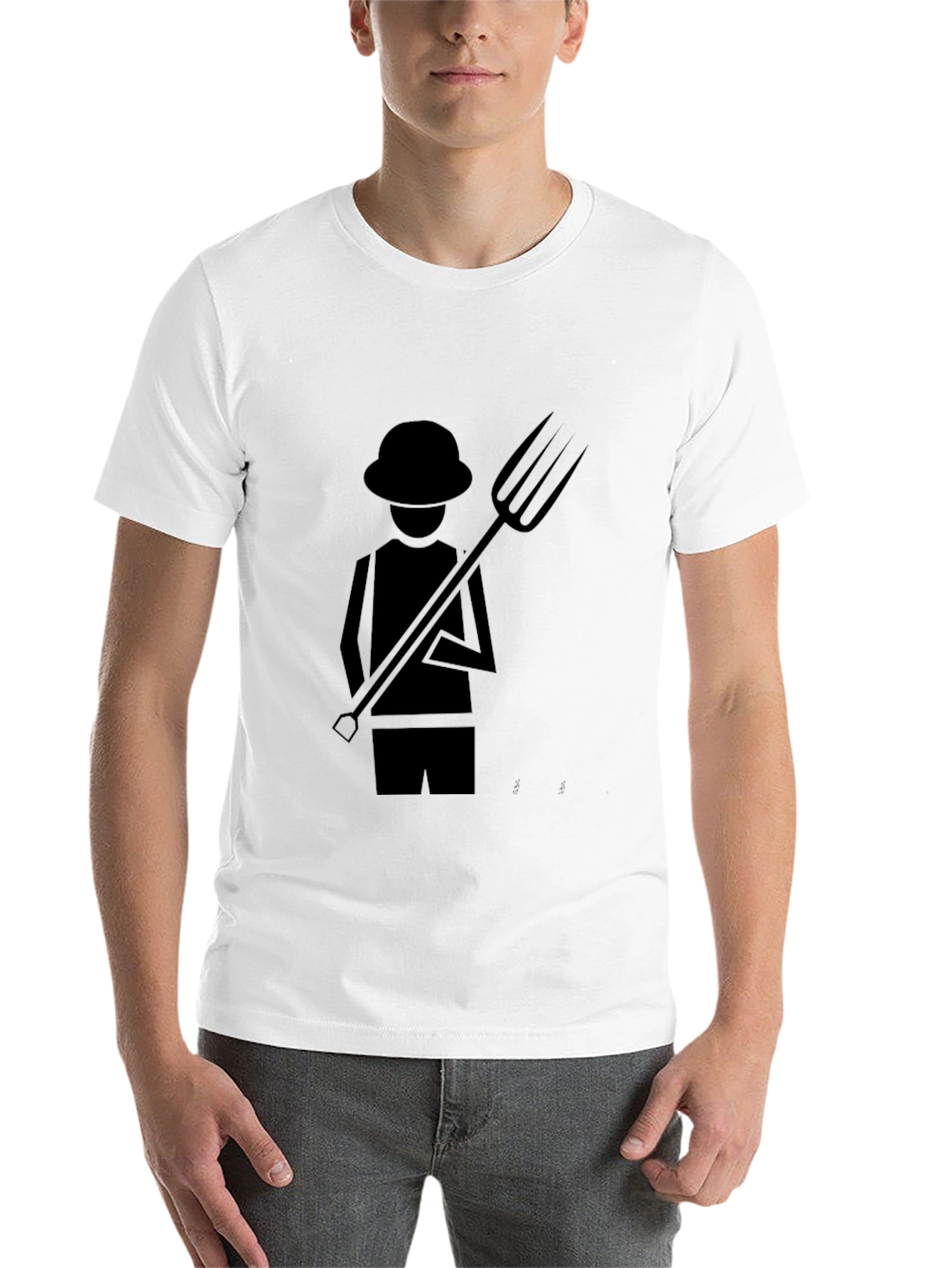 Black Farmer Graphic T-Shirt - Black Cotton Tee view 14
