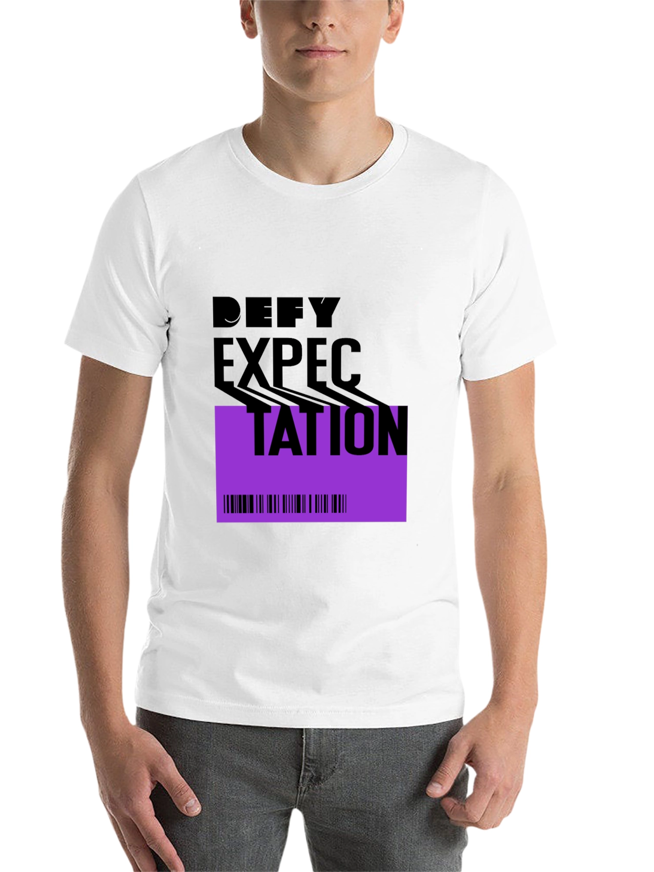 Defy Expectation Graphic Tee - Modern Black T-Shirt - 14