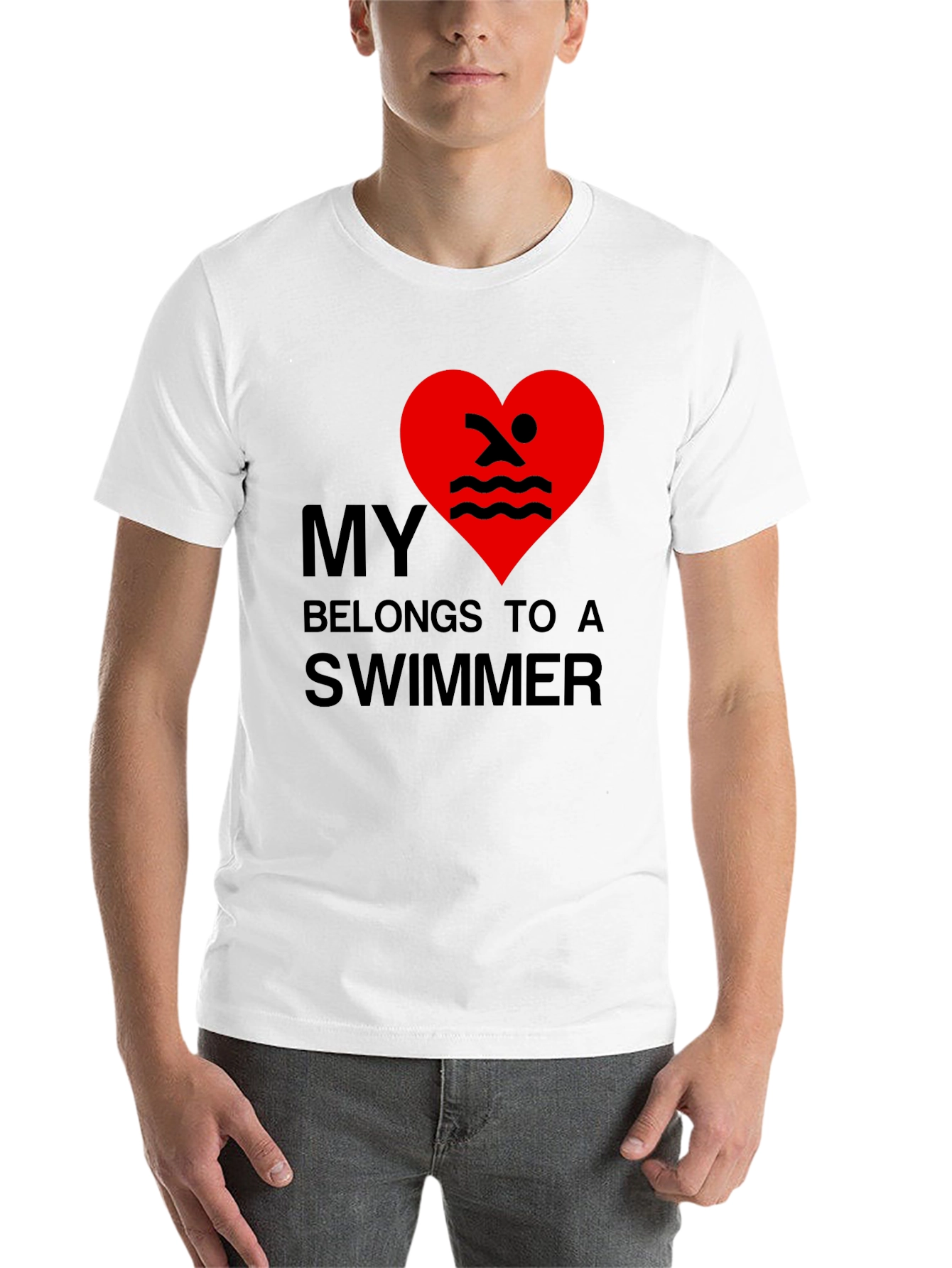 Black My Heart Belongs to a Swimmer - Novelty T-Shirt view 14