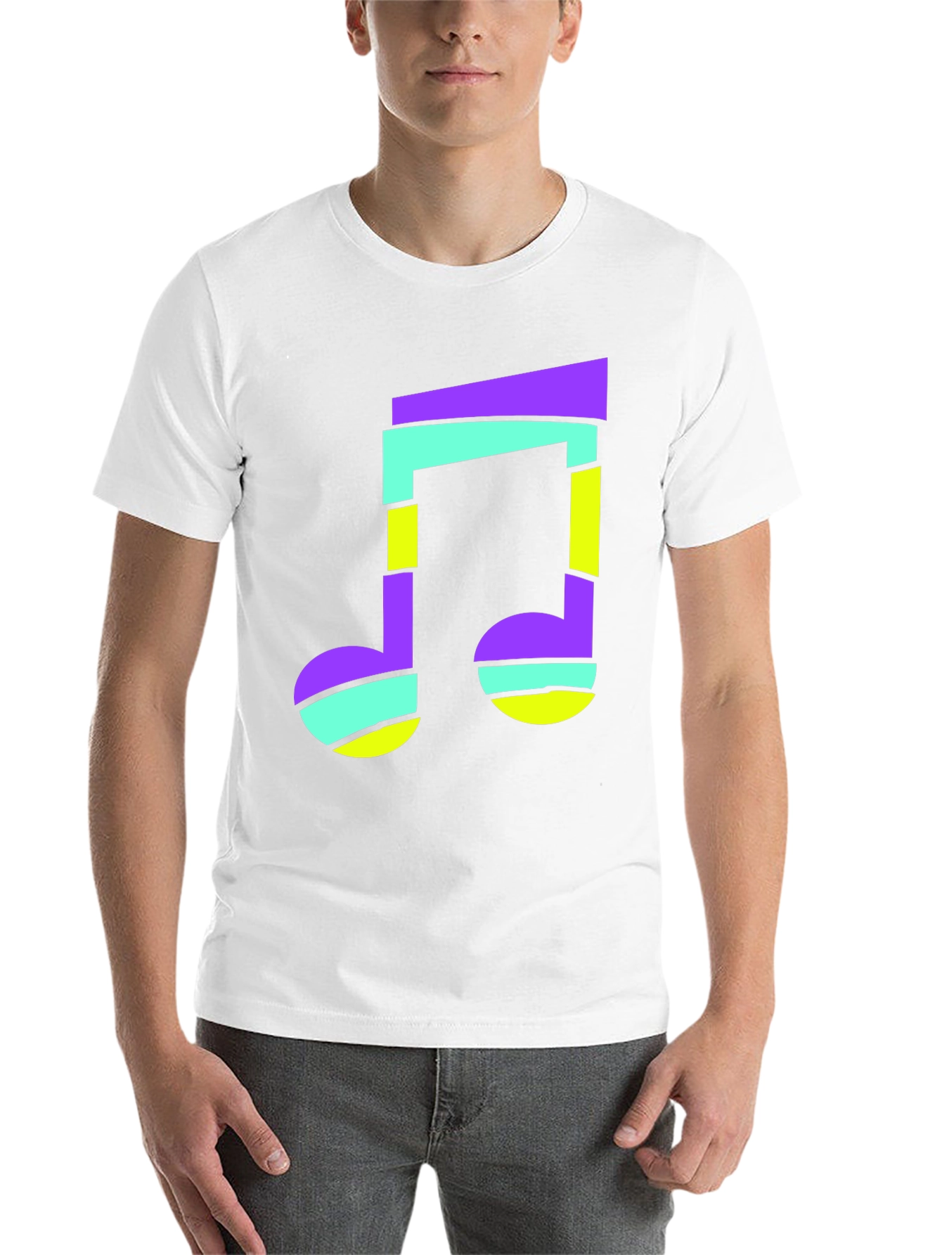 Black Funky Music Note Black T-Shirt view 14