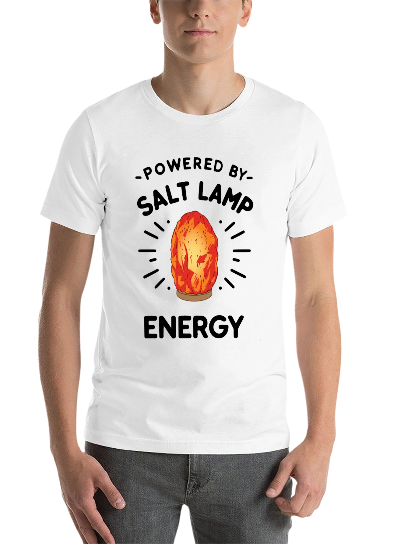 Black Powered By Salt Lamp Energy Graphic Tee view 14