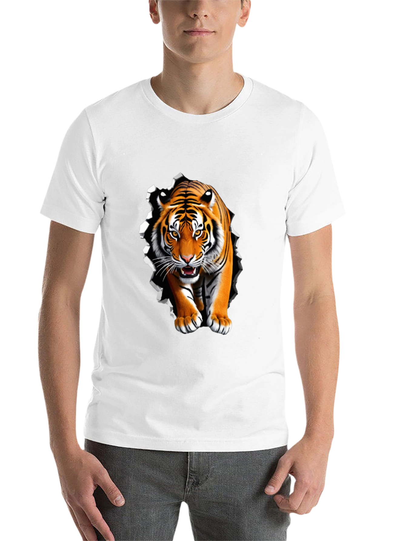 Black Tiger Graphic Black Tee - Bold Animal Print view 14