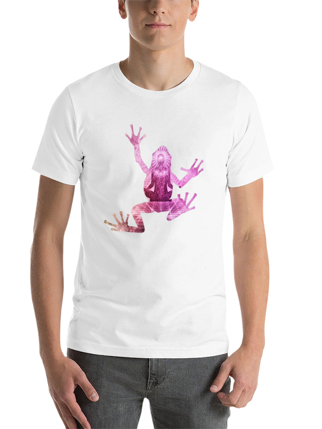 Black Black T-Shirt with Artistic Frog Graphic view 14