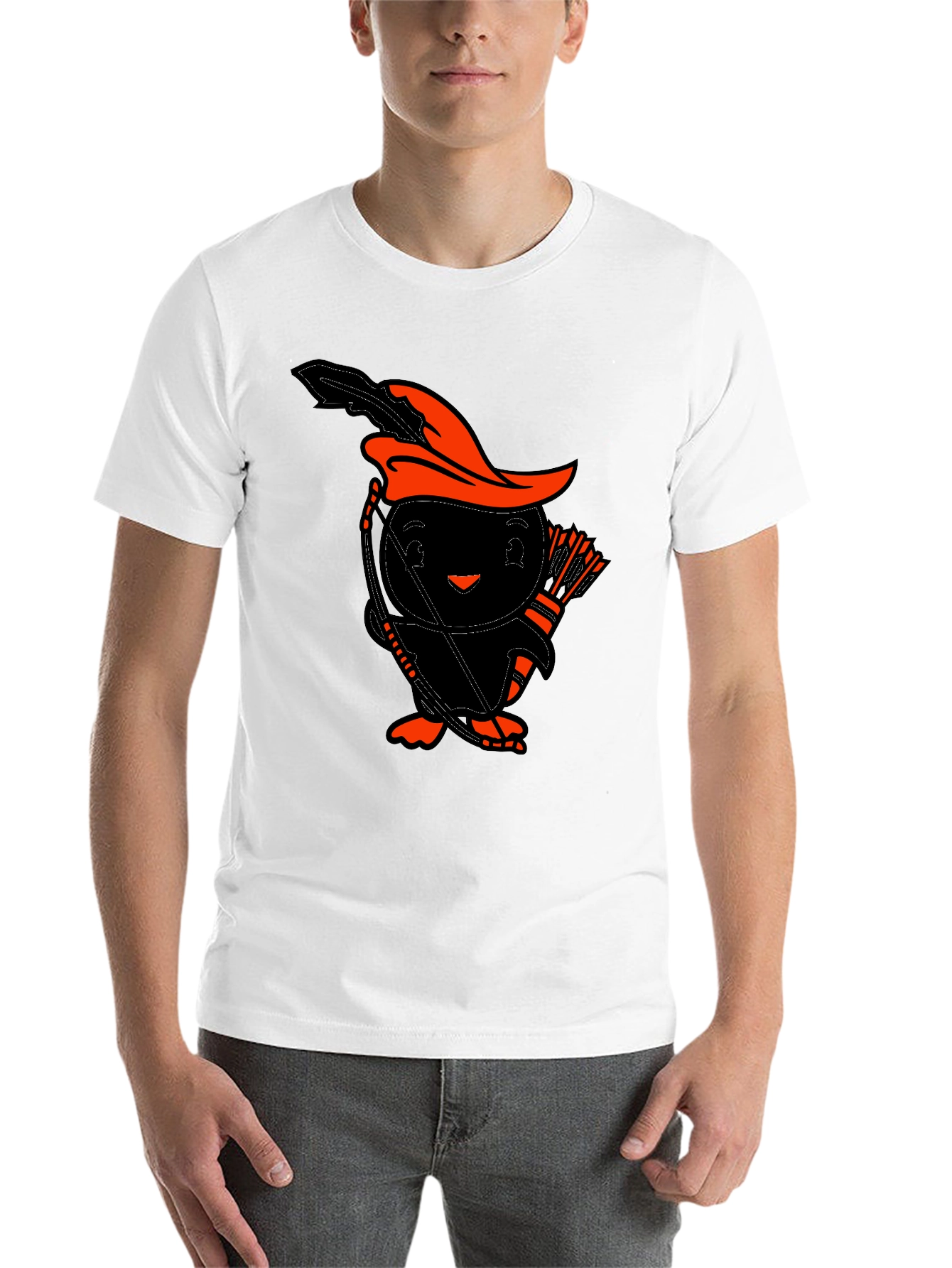 Black Funny Archer Penguin Black T-Shirt view 14