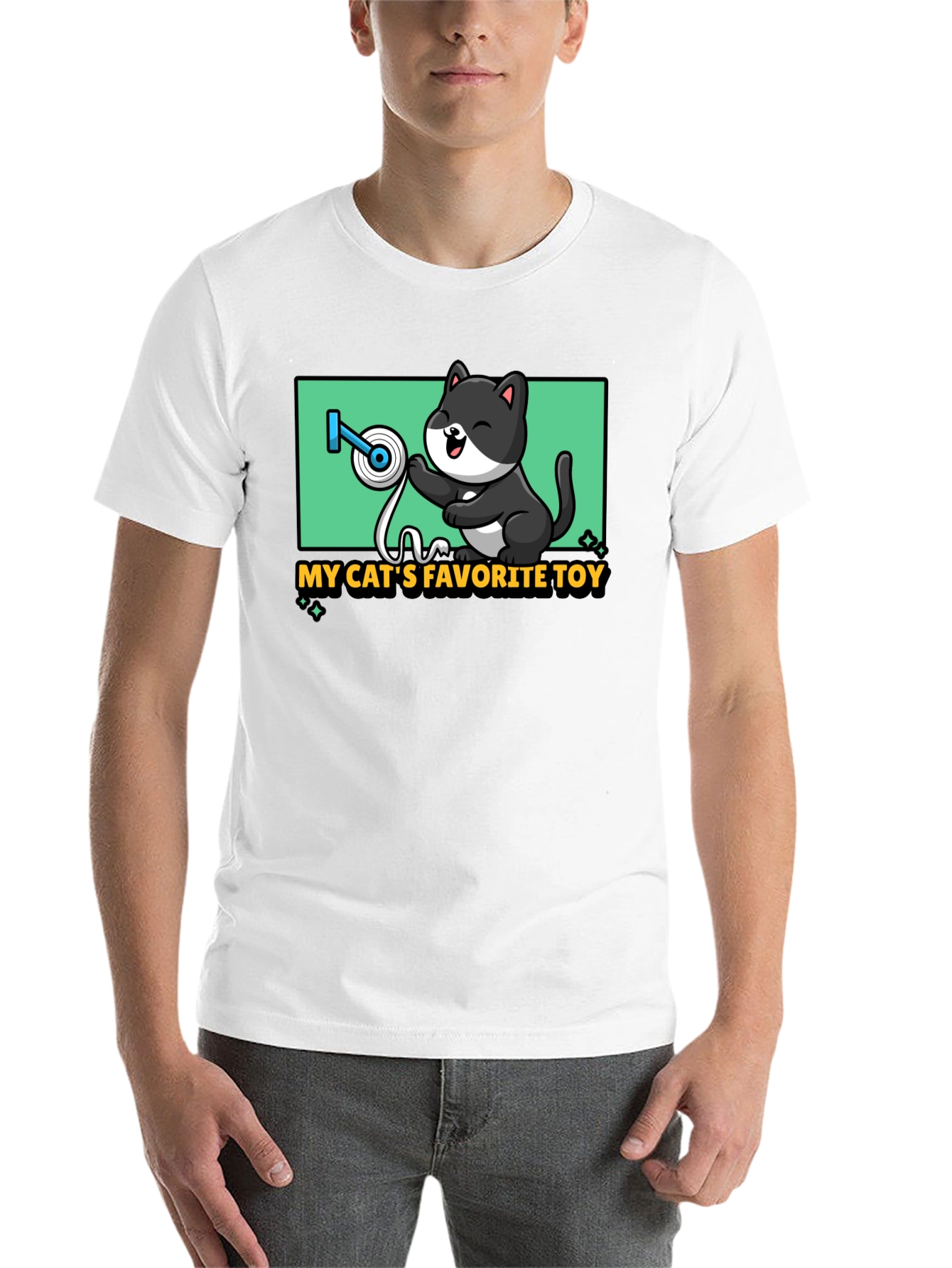 Black Cat's Favorite Toy T-Shirt - Humorous Pet Lover Tee view 14