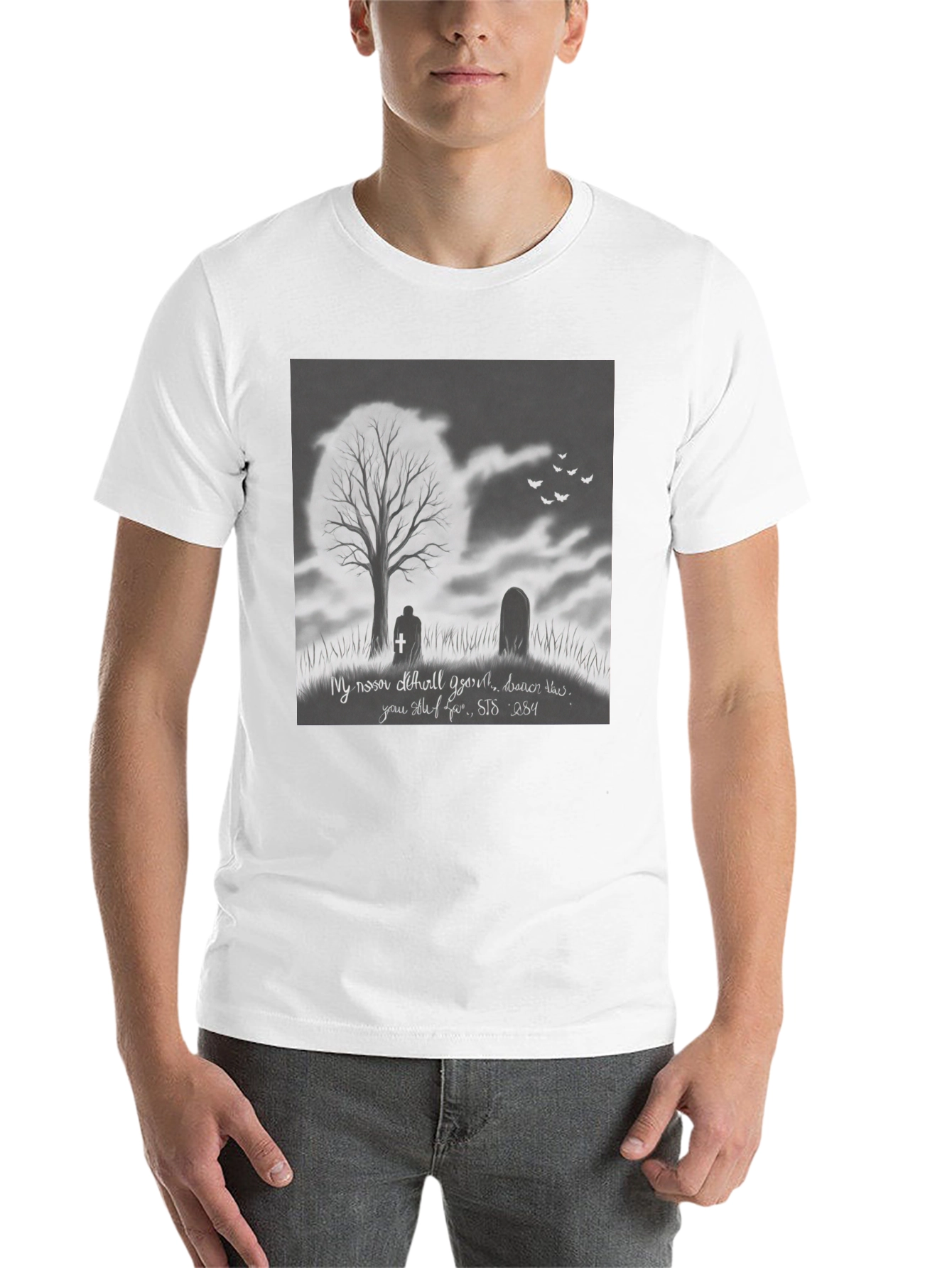 Black Gothic Graveyard T-Shirt - Dark Humor Tee view 14
