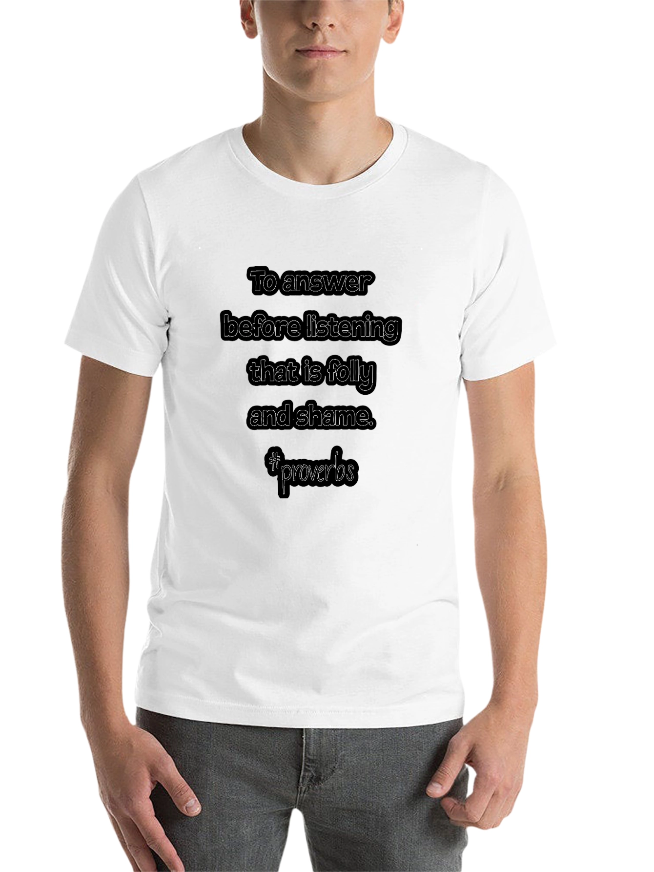 Black Men's "To Answer" Graphic T-Shirt view 14