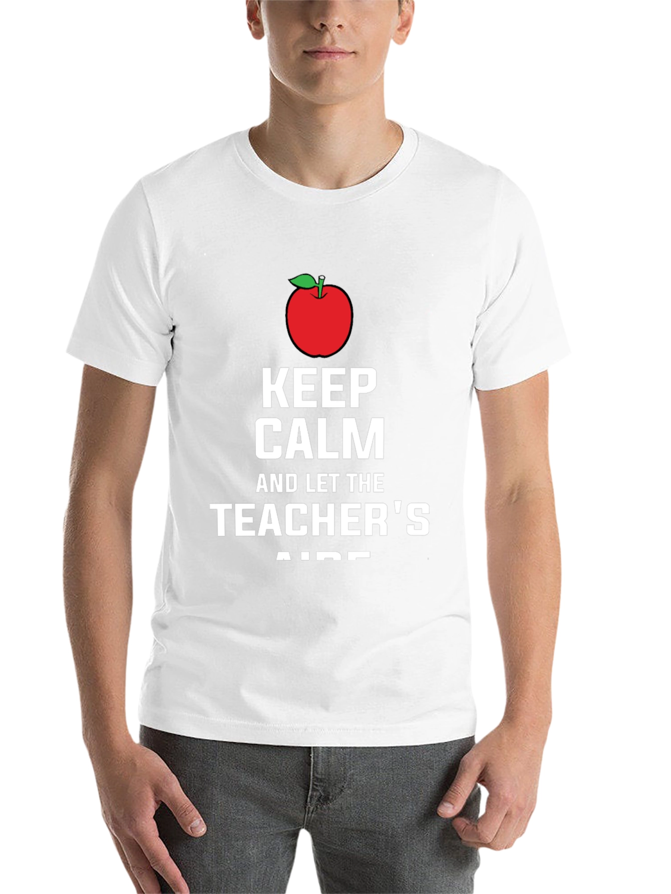 Black Keep Calm Teacher's Aide T-Shirt view 14