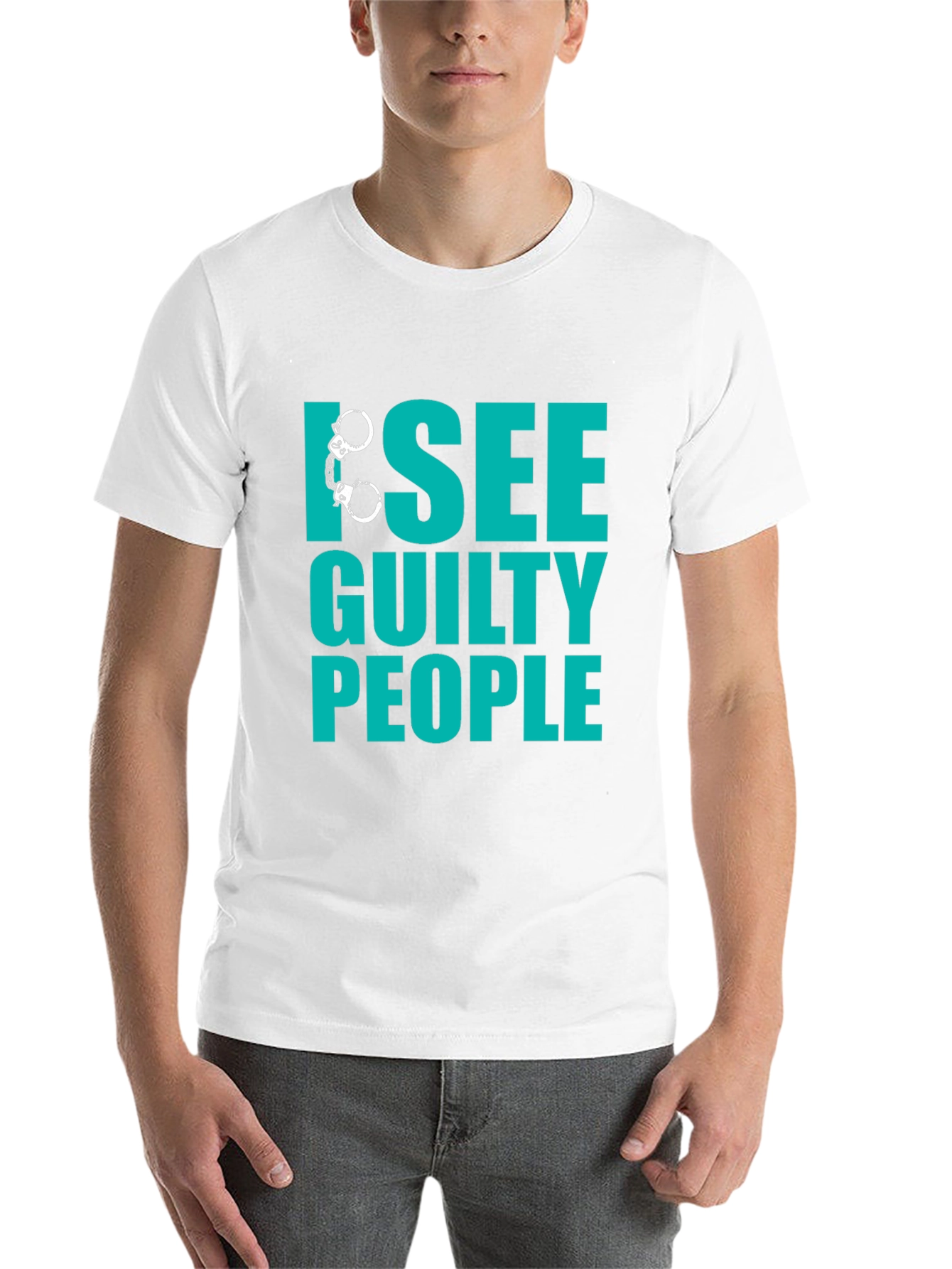 Black I See Guilty People T-Shirt - Funny Novelty Tee view 14