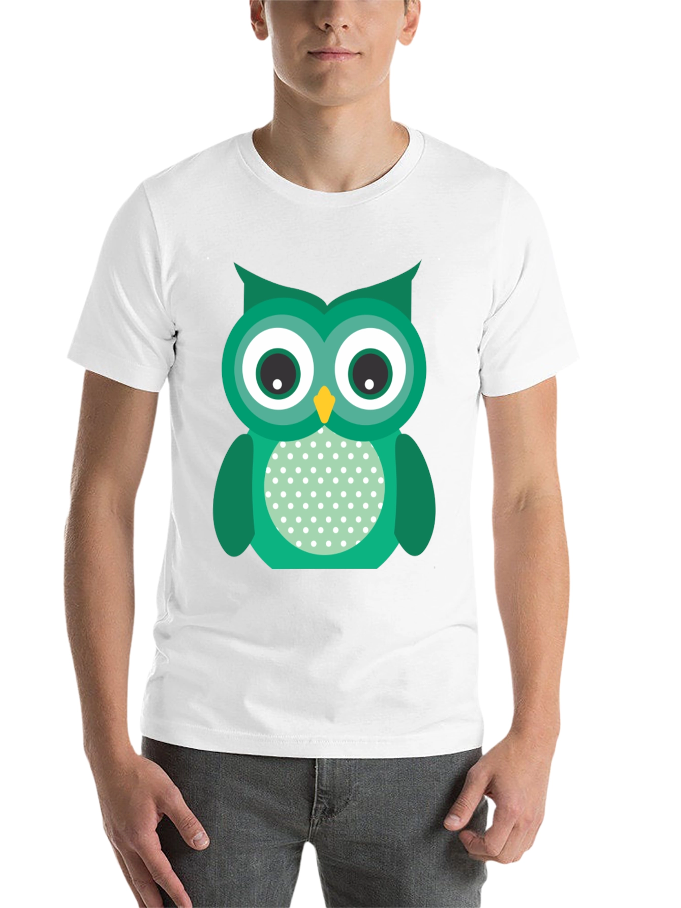 Black Cute Owl Graphic Print Black T-Shirt view 14