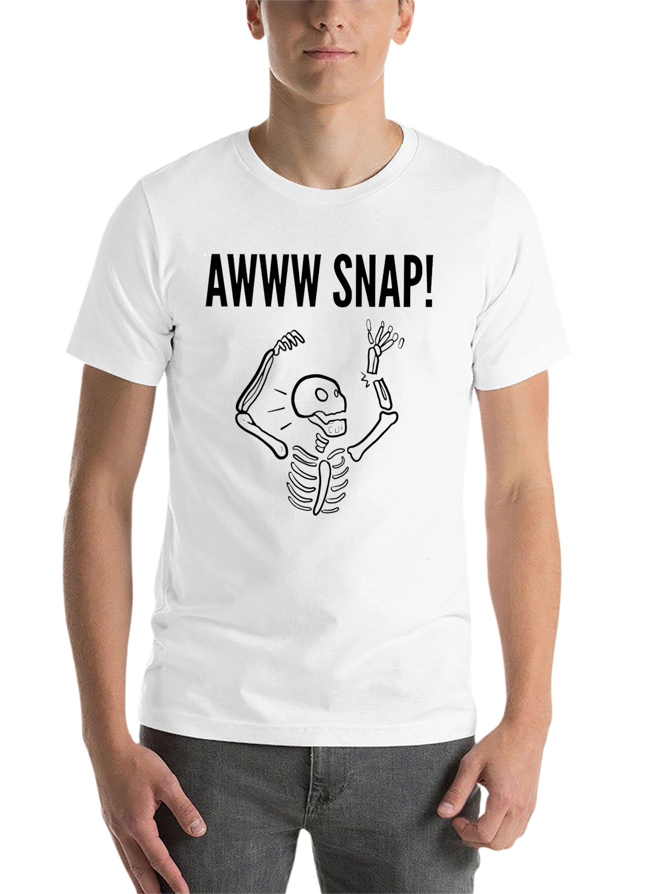 Black Awww Snap! Skeleton Graphic Tee view 14