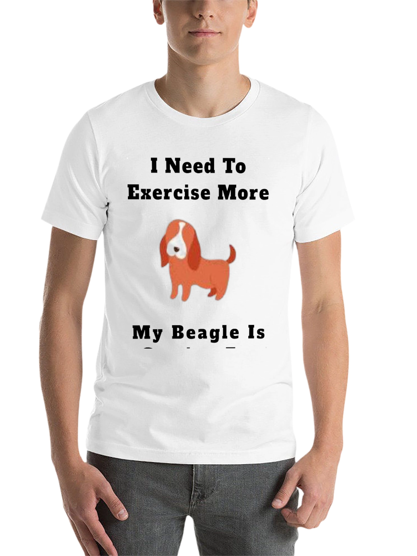 Black I Need to Exercise More Beagle T-Shirt view 14