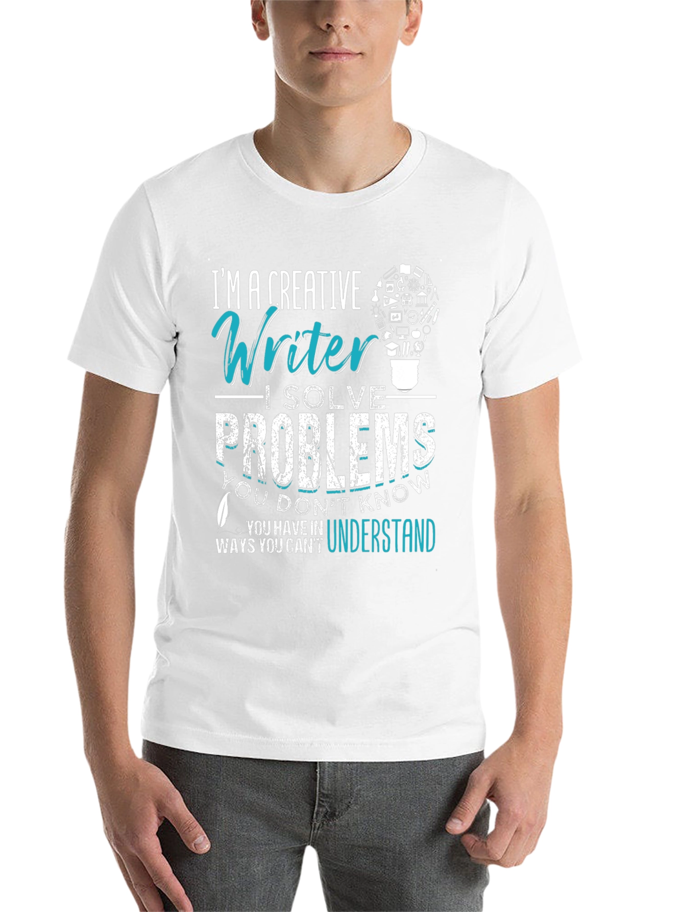 Black Creative Writer T-Shirt: I Solve Problems view 14