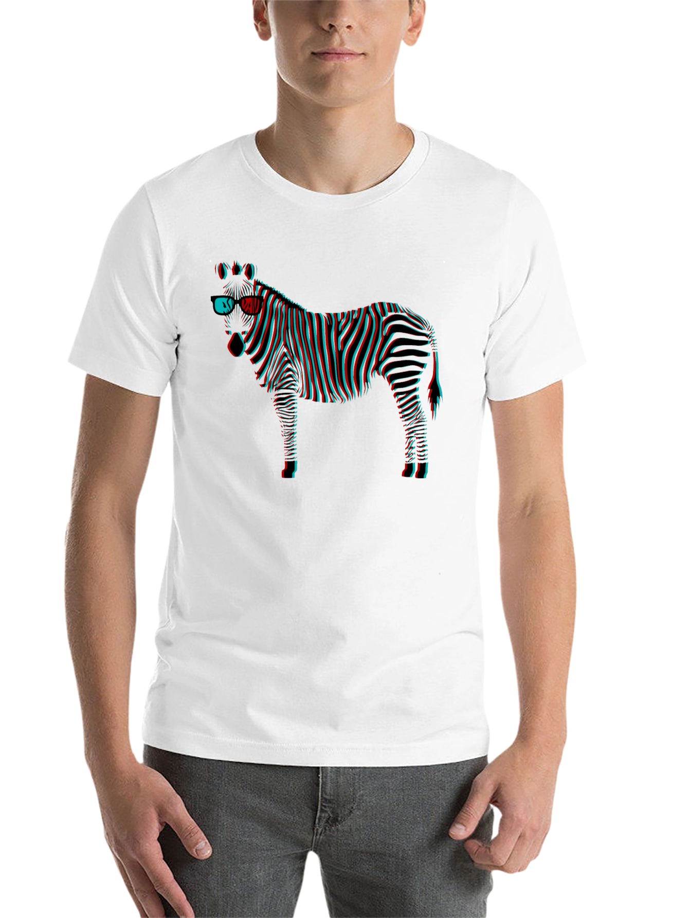Black 3D Zebra Graphic Tee - Black view 14
