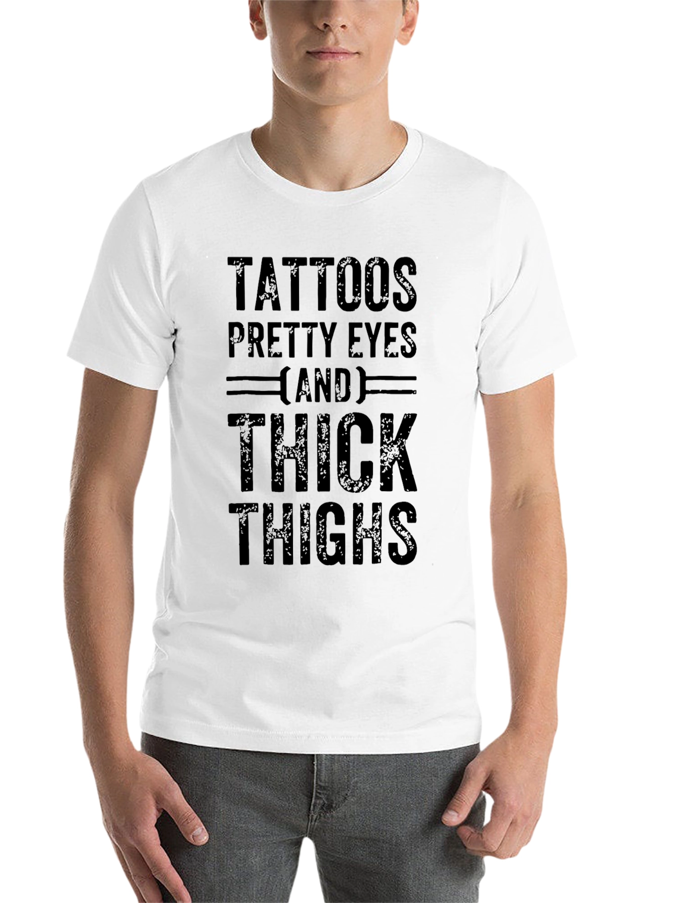 Black Tattoos, Pretty Eyes, Thick Thighs Graphic T-Shirt view 14