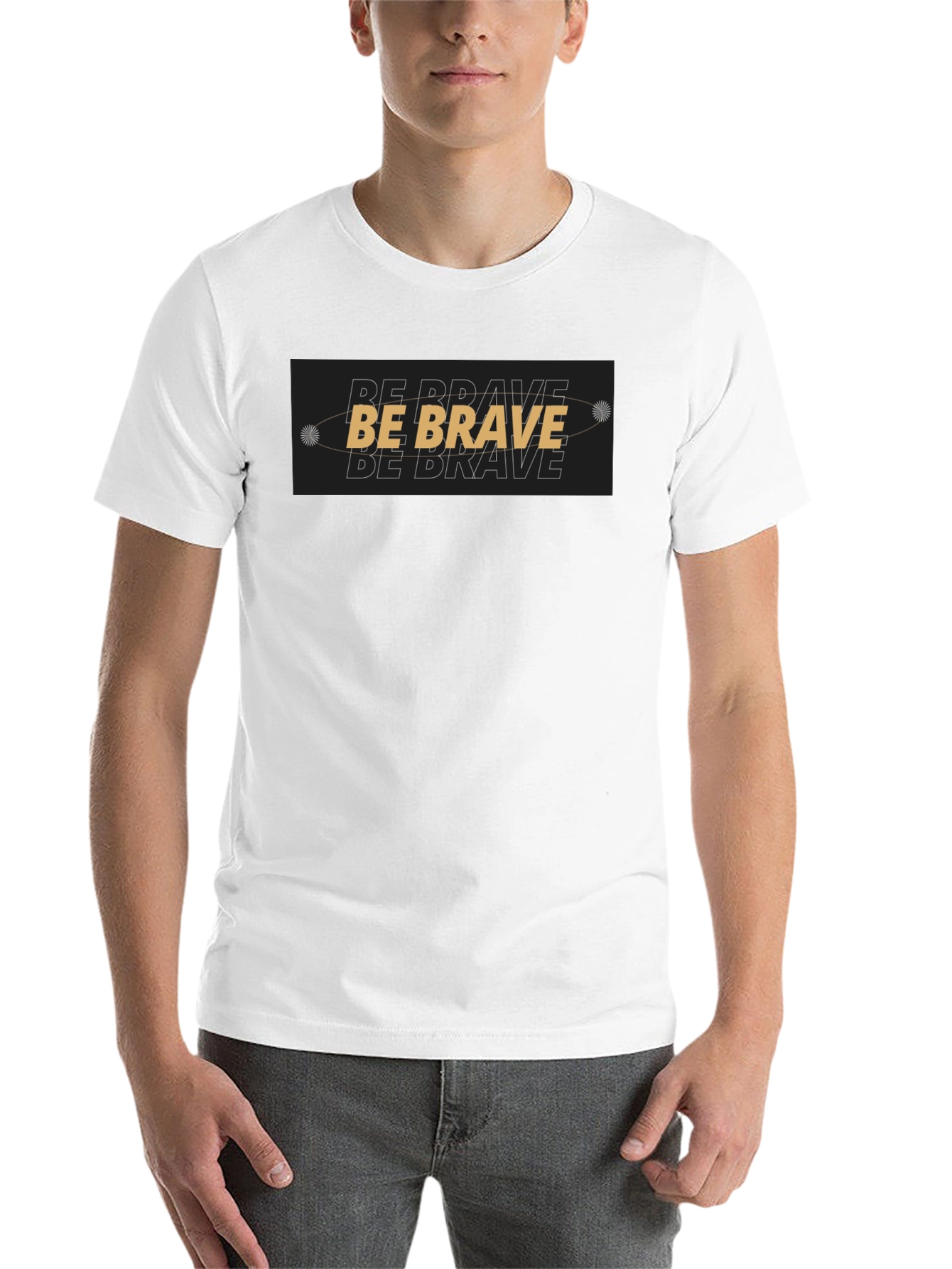 Black Be Brave Graphic Black T-Shirt view 14
