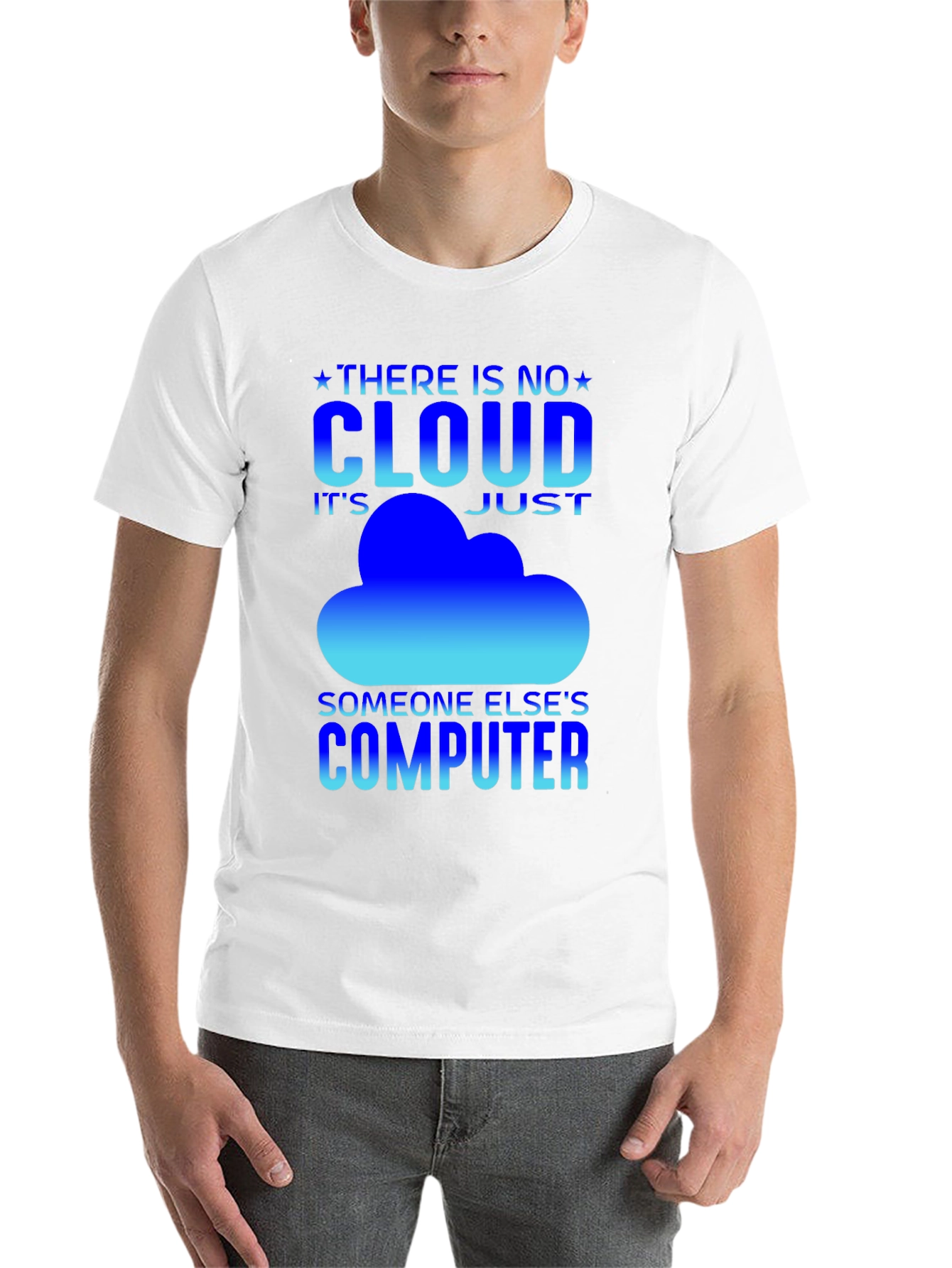 Black No Cloud Funny IT T-Shirt view 14