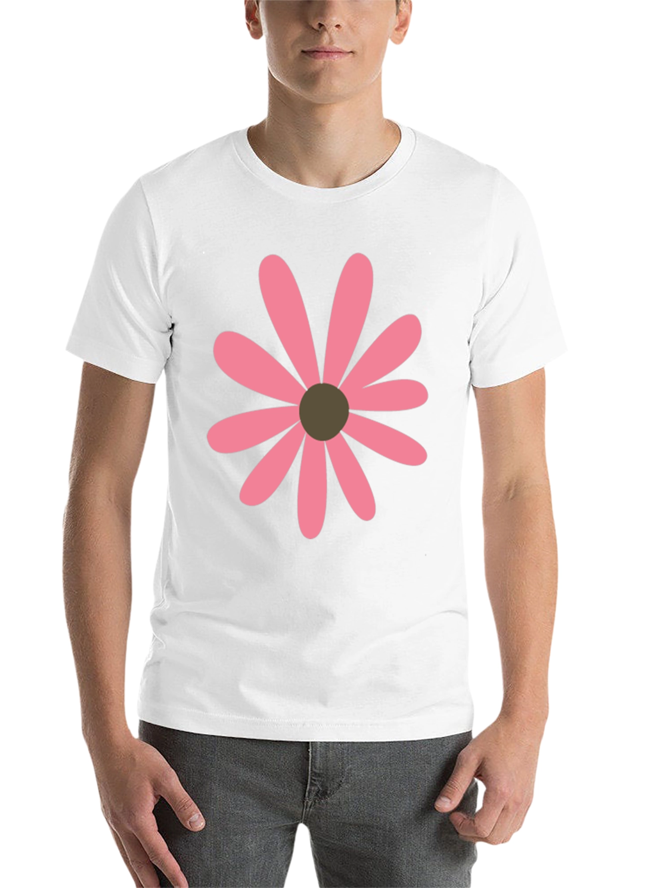 Black Pink Daisy Graphic Black T-Shirt view 14