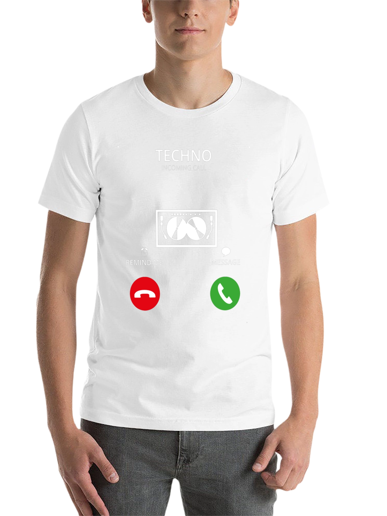 Black Techno Incoming Call Graphic T-Shirt view 14
