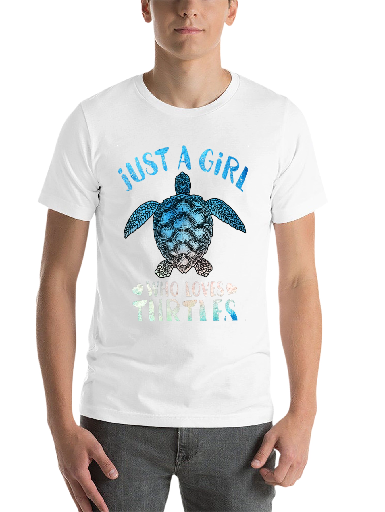 Black Just a Girl Who Loves Turtles T-Shirt view 14