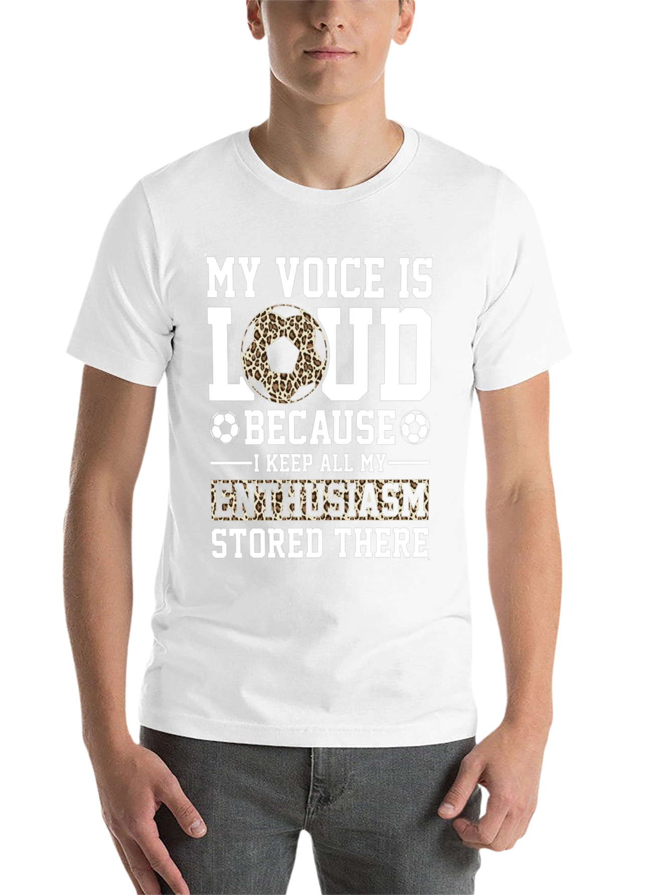 Black My Voice is Loud Soccer Fan T-Shirt view 14