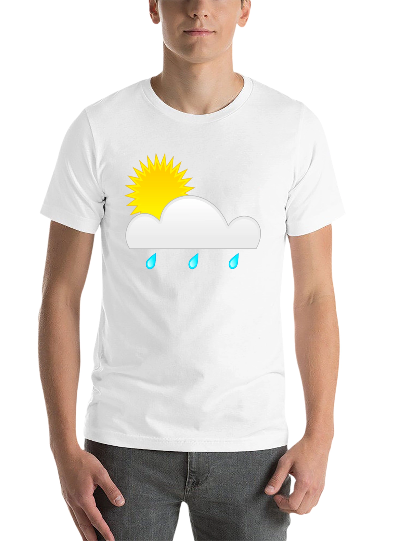 Black Rainy Day Sun Graphic Tee - Black Cotton T-Shirt view 14