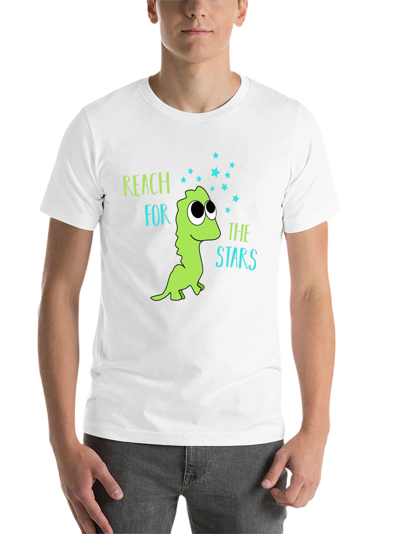 Black Reach for the Stars Dinosaur T-Shirt view 14
