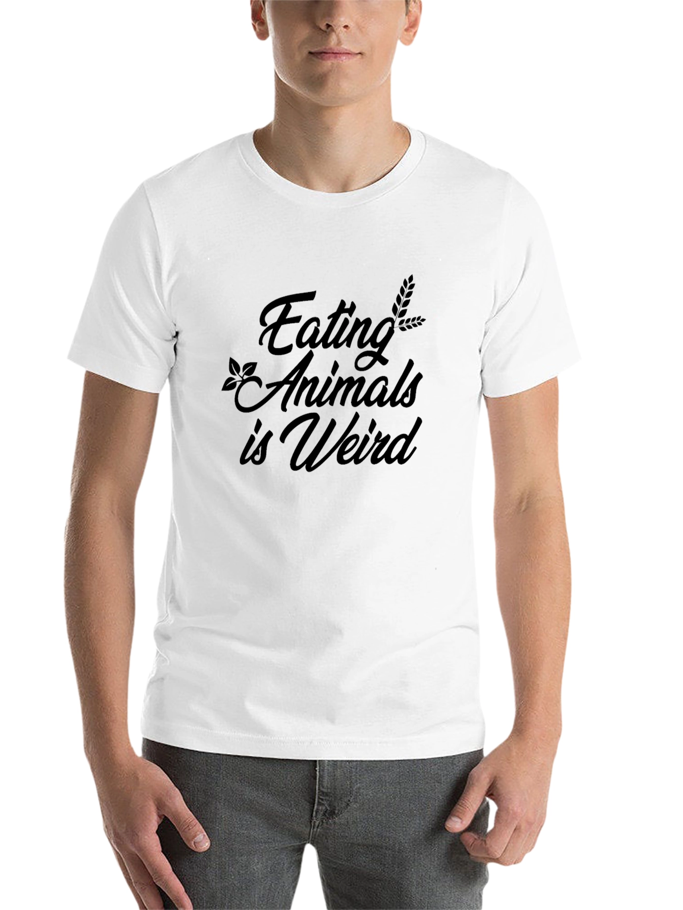 Black Eating Animals is Weird T-Shirt view 14