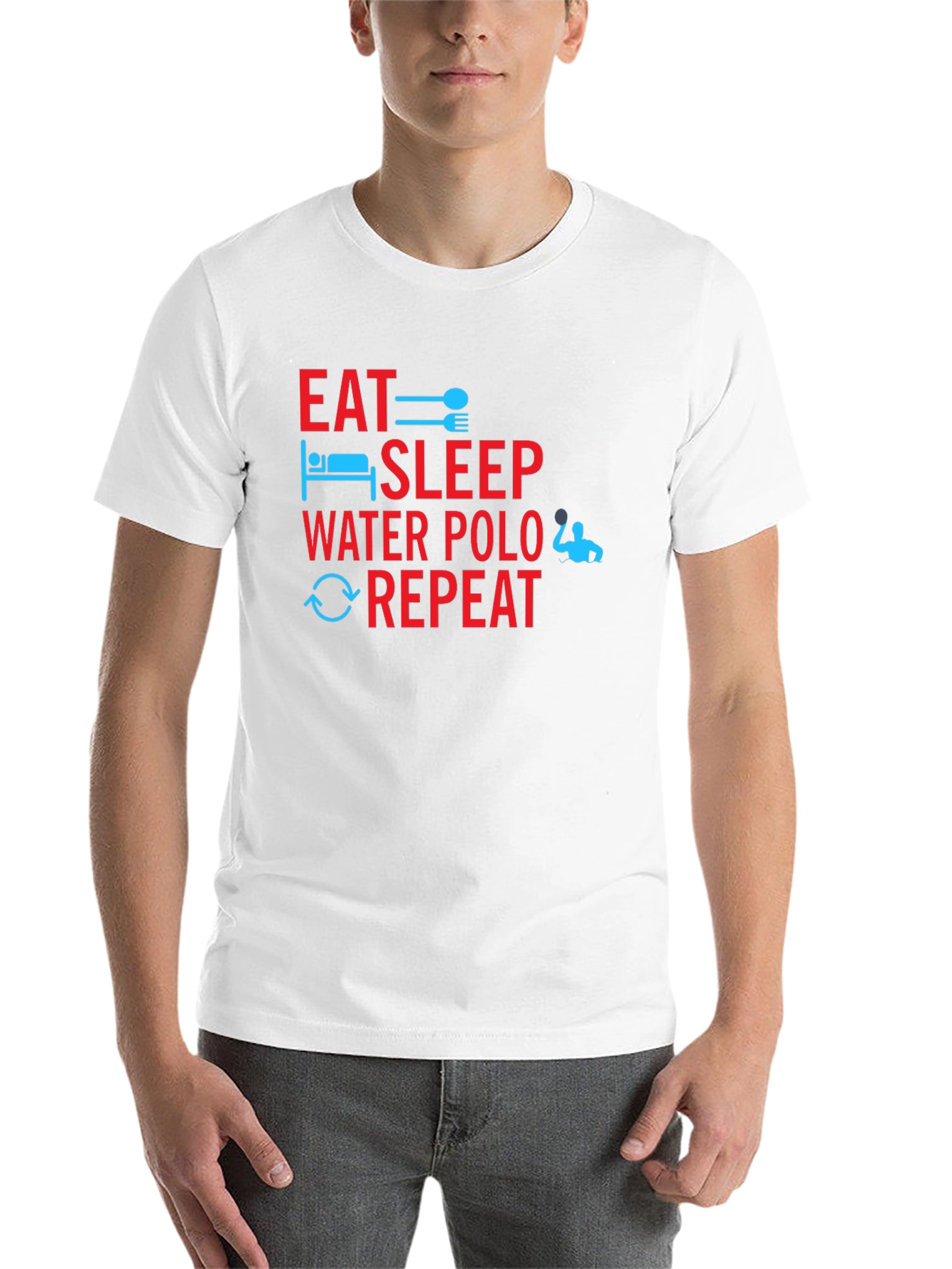 Black Eat Sleep Water Polo Repeat T-Shirt view 14
